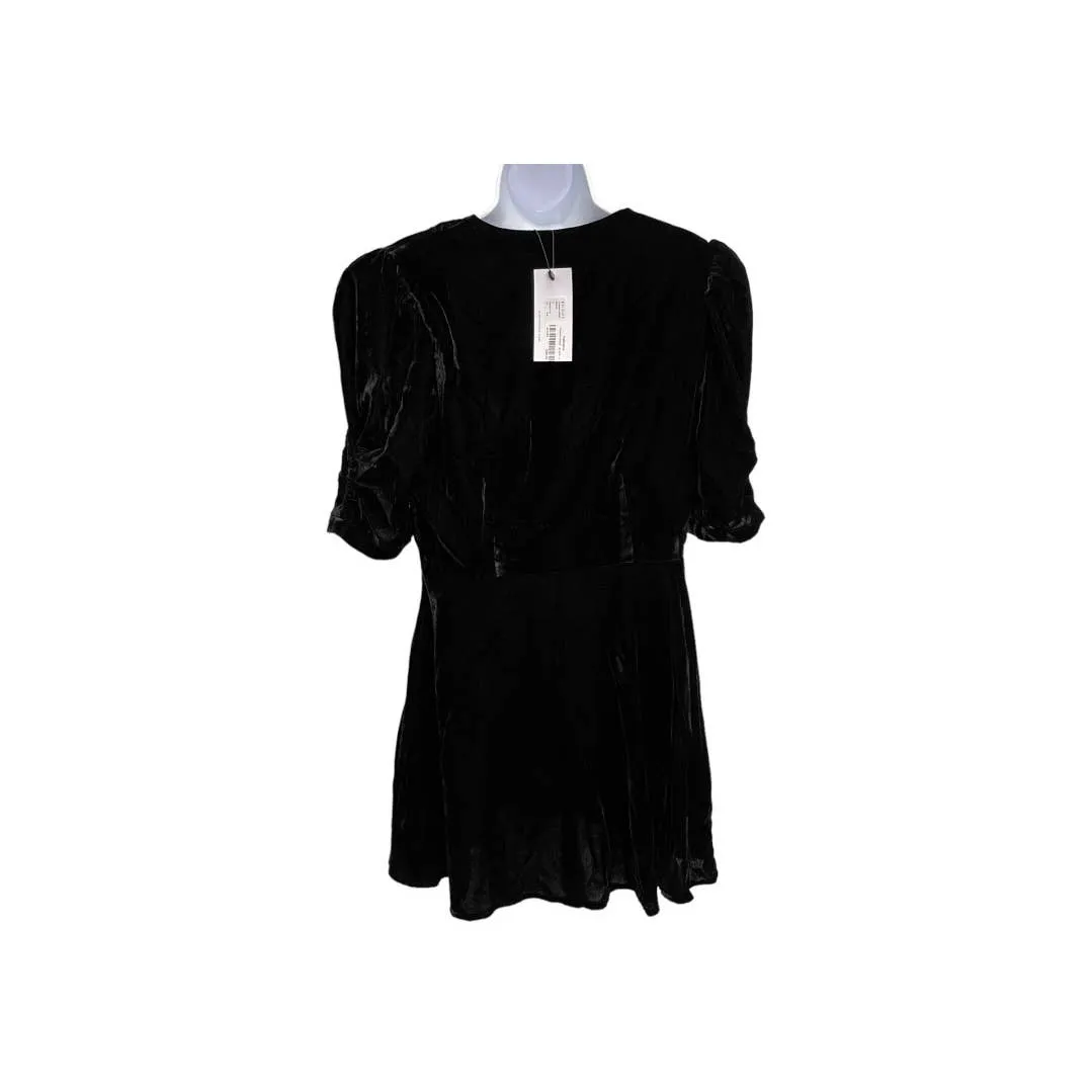 Rhode Leanna Twist Front Velvet Dress Size Large Black New