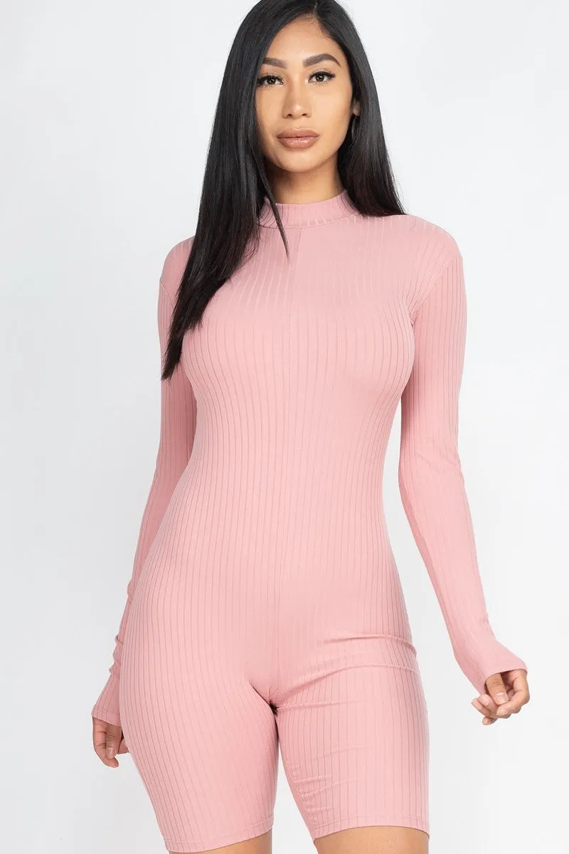 RIBBED KNIT ROMPER