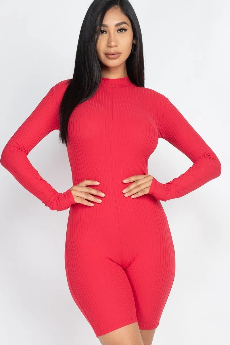 RIBBED KNIT ROMPER