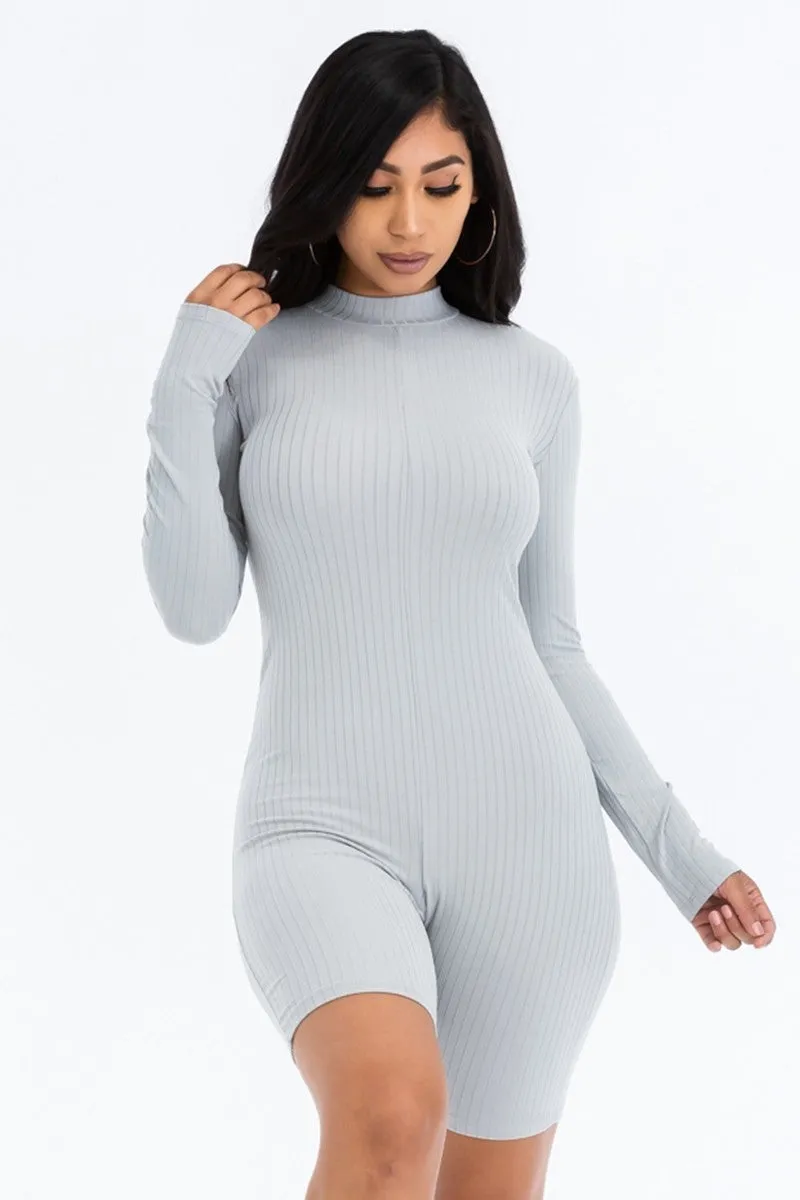 RIBBED KNIT ROMPER