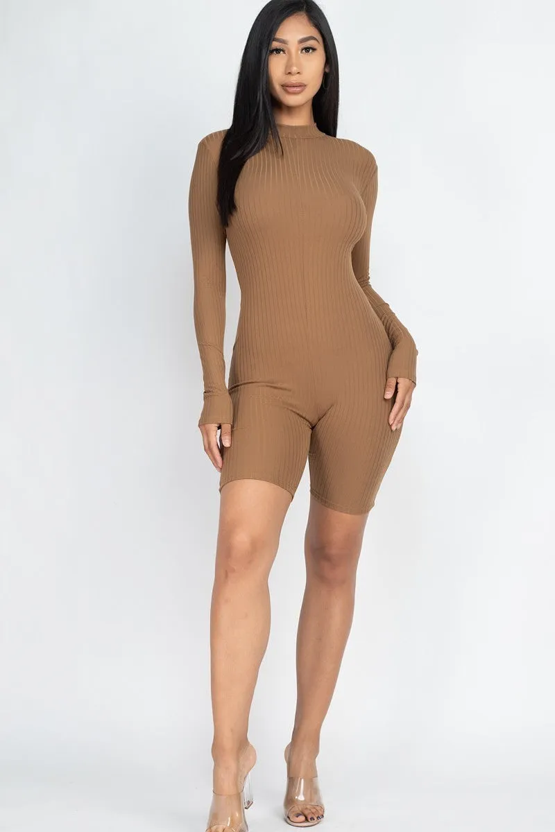 RIBBED KNIT ROMPER
