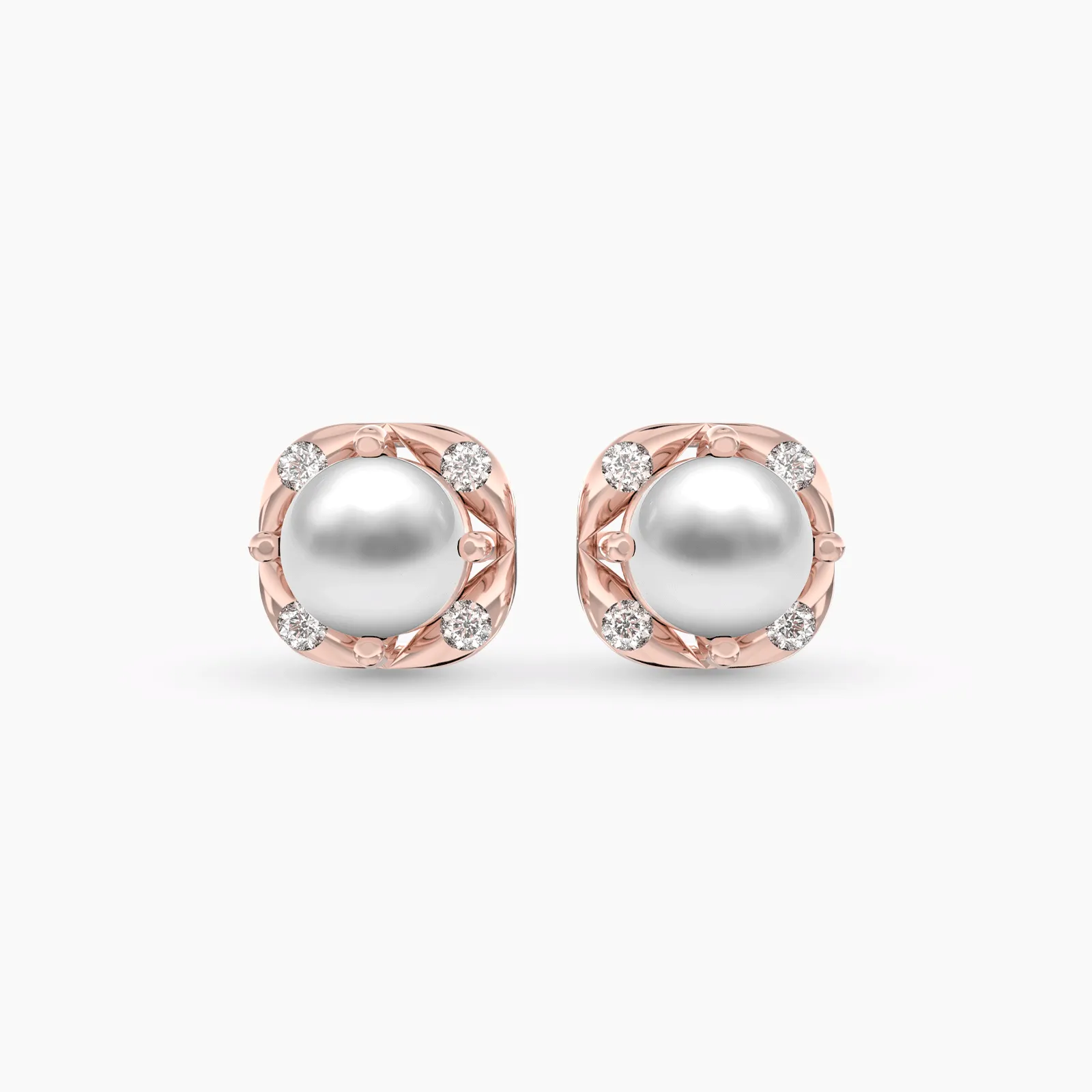 Rose Gold Golden Glow Pearls with Diamonds
