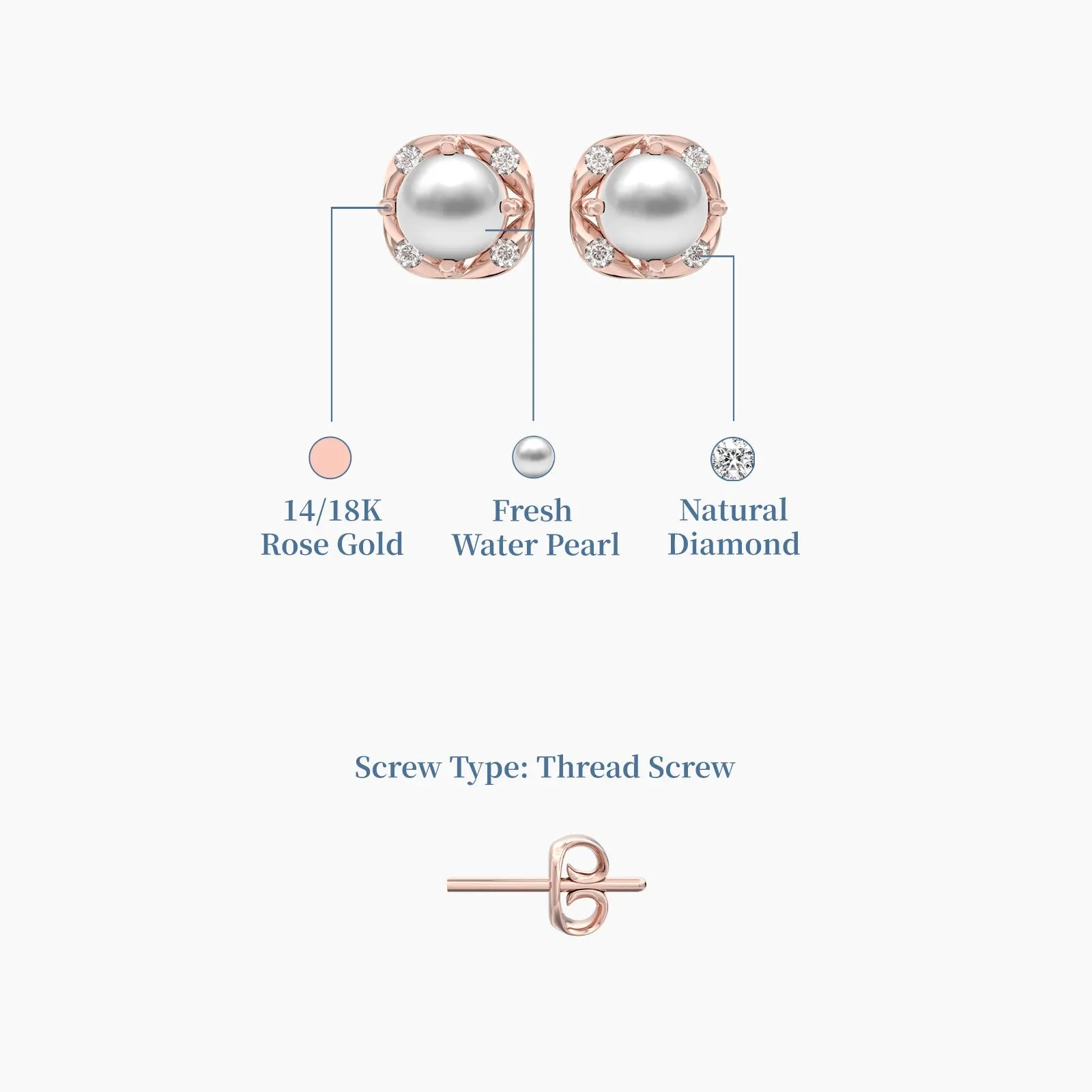 Rose Gold Golden Glow Pearls with Diamonds
