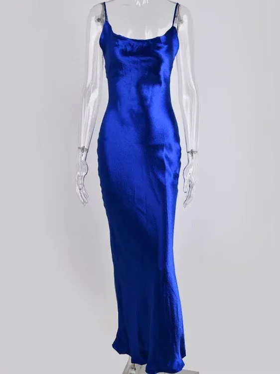 Satin slip midi dress