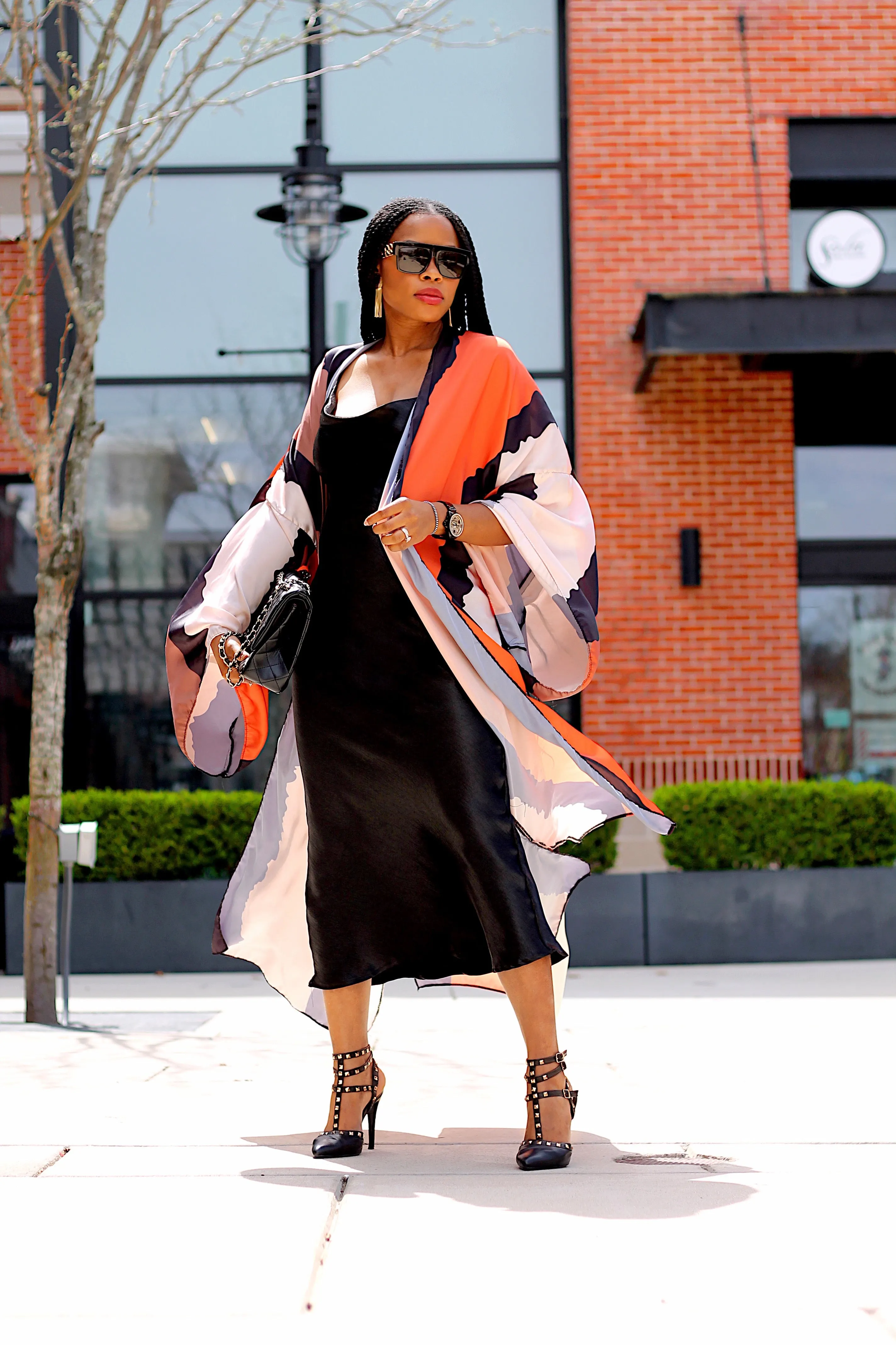 Satin slip midi dress