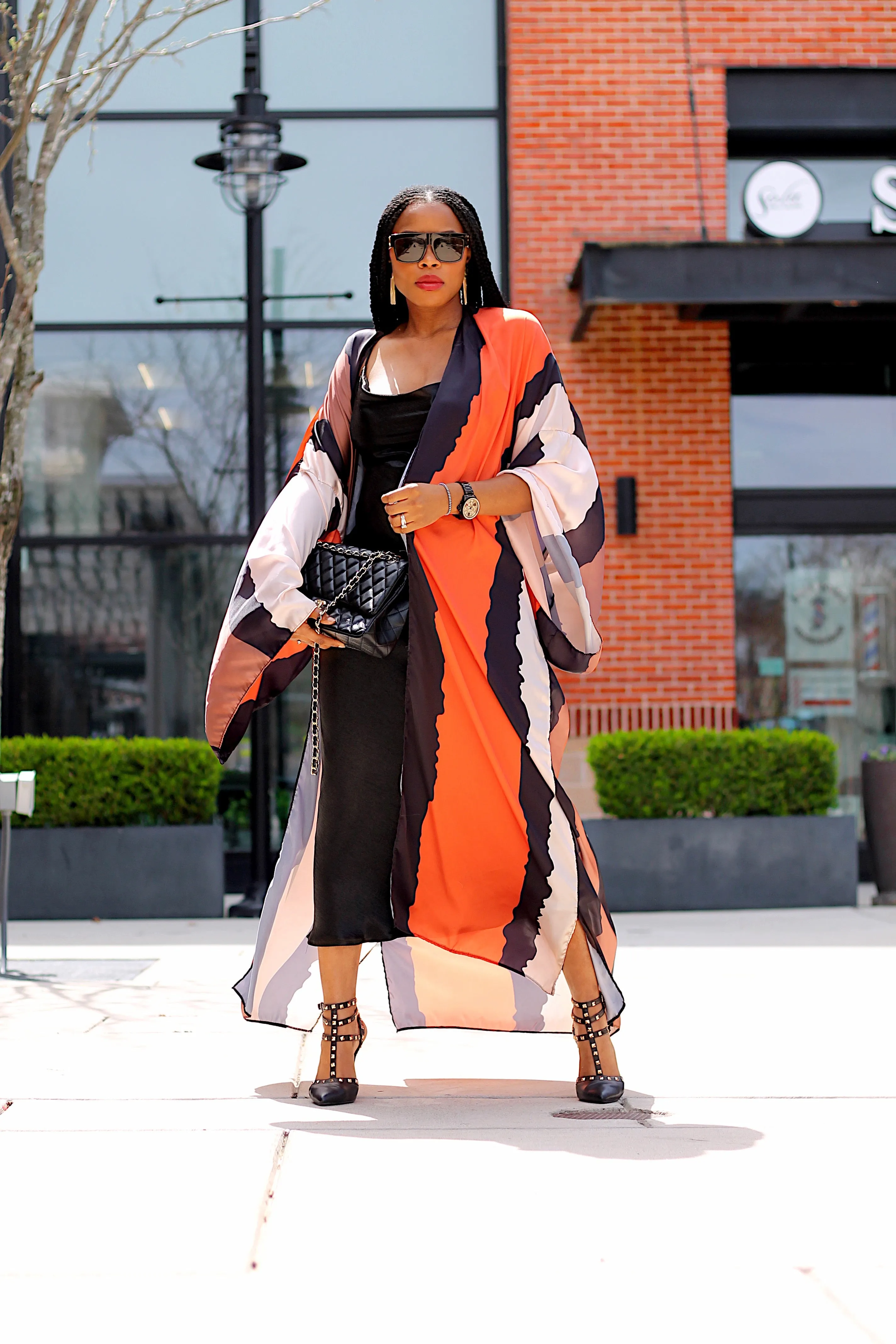 Satin slip midi dress
