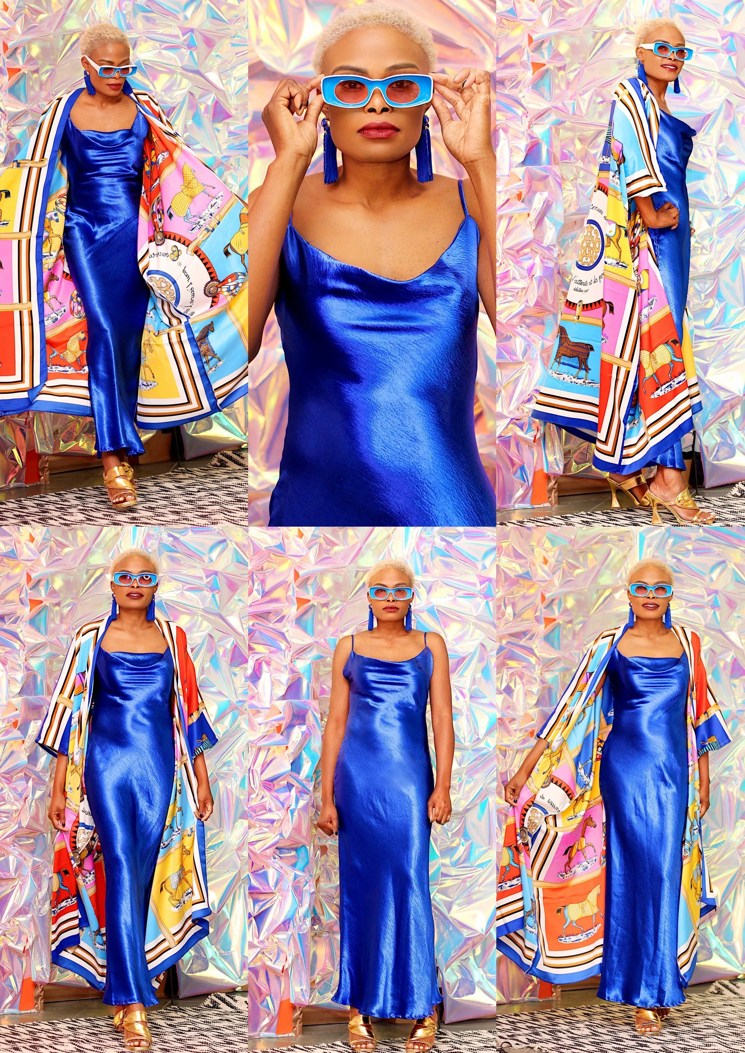 Satin slip midi dress