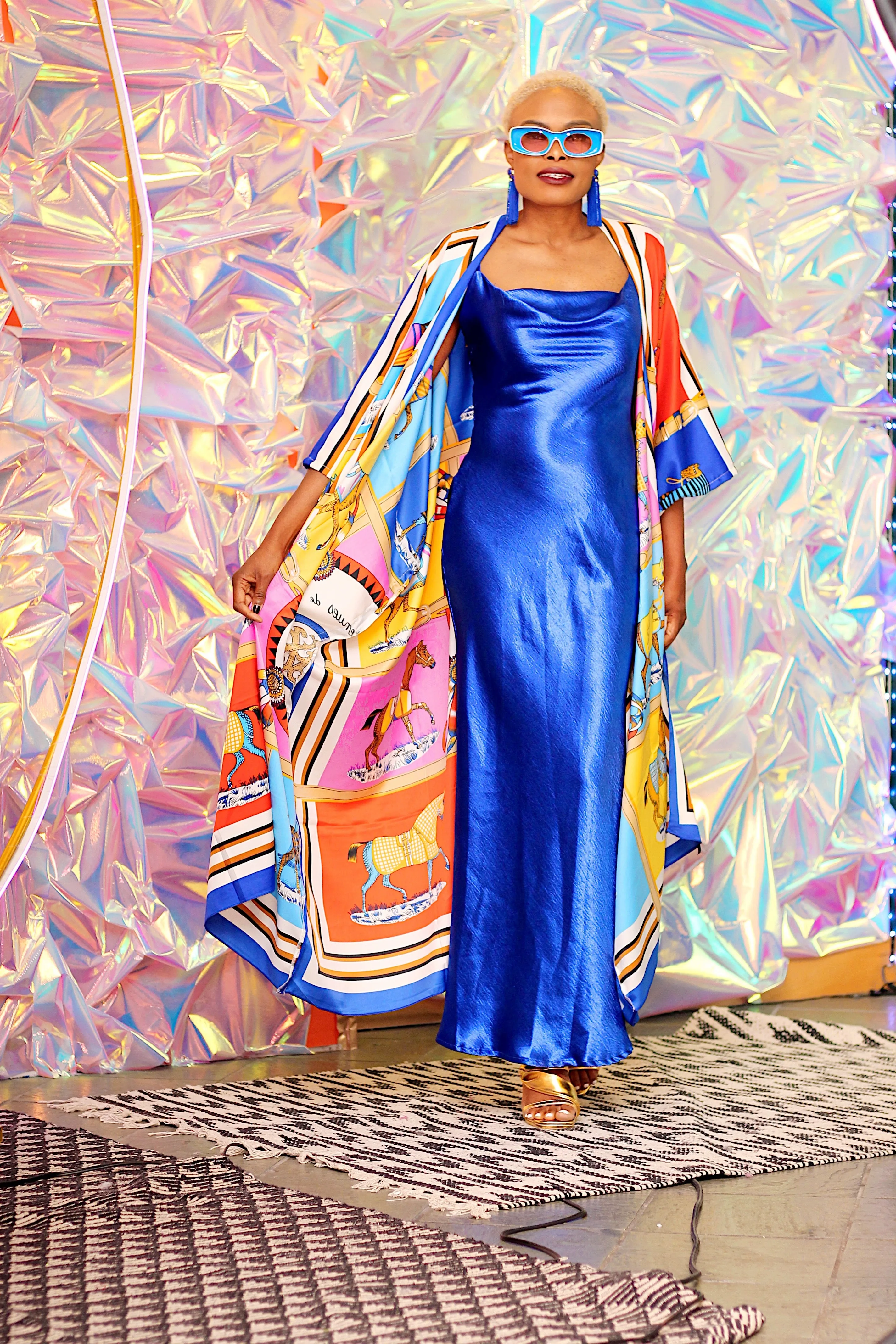 Satin slip midi dress