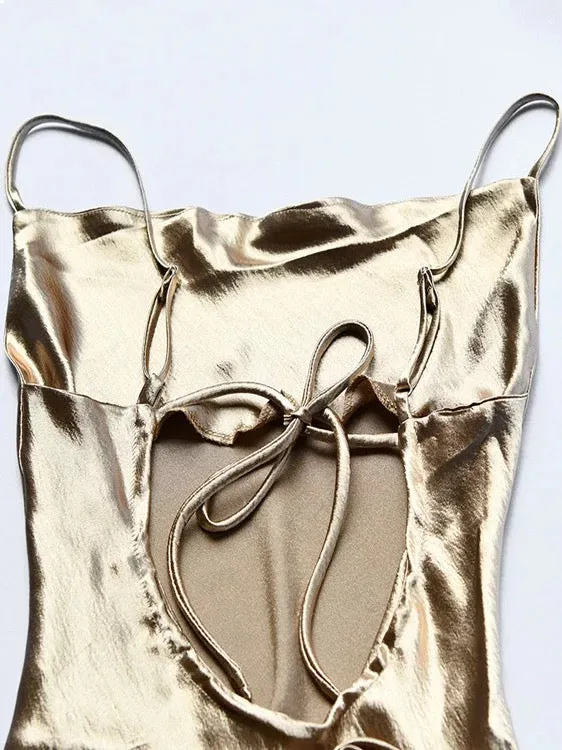 Satin slip midi dress