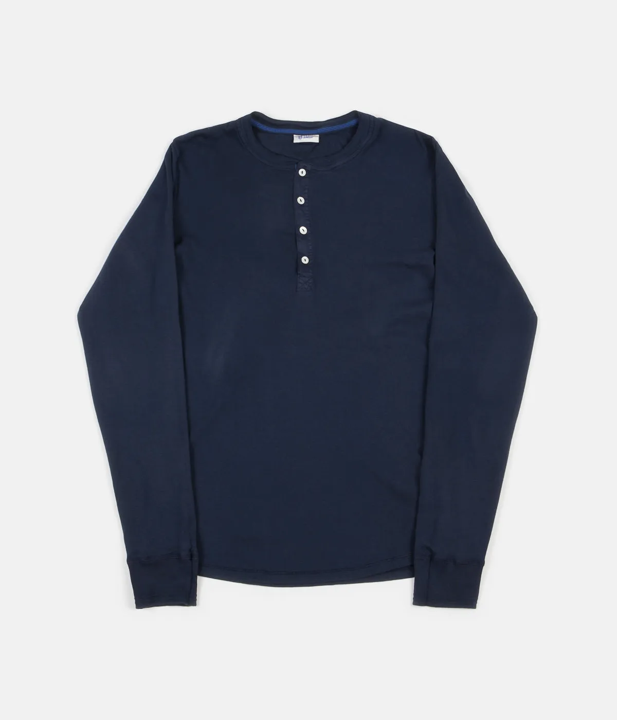 Schiesser Karl-Heinz Henley Long Sleeve T-Shirt - Dark Blue