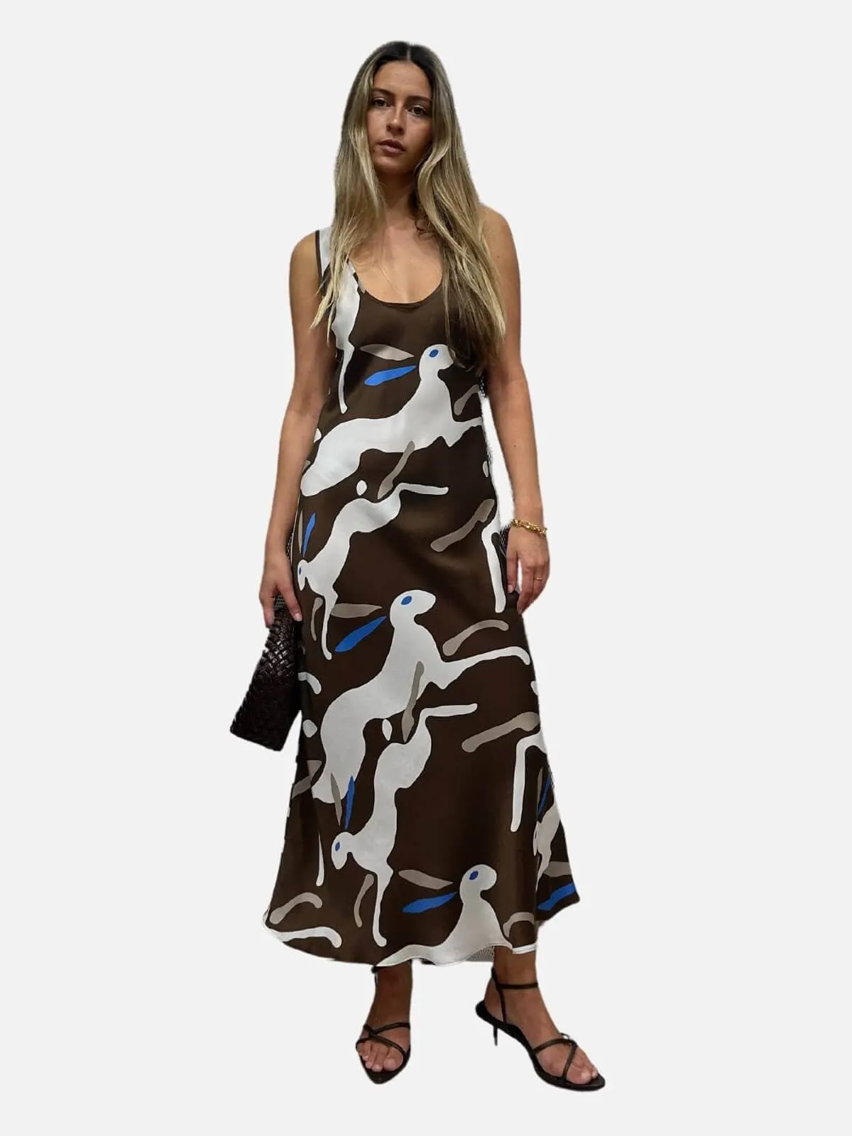 Scoop Neck Dress - Rabbit Dark Earth