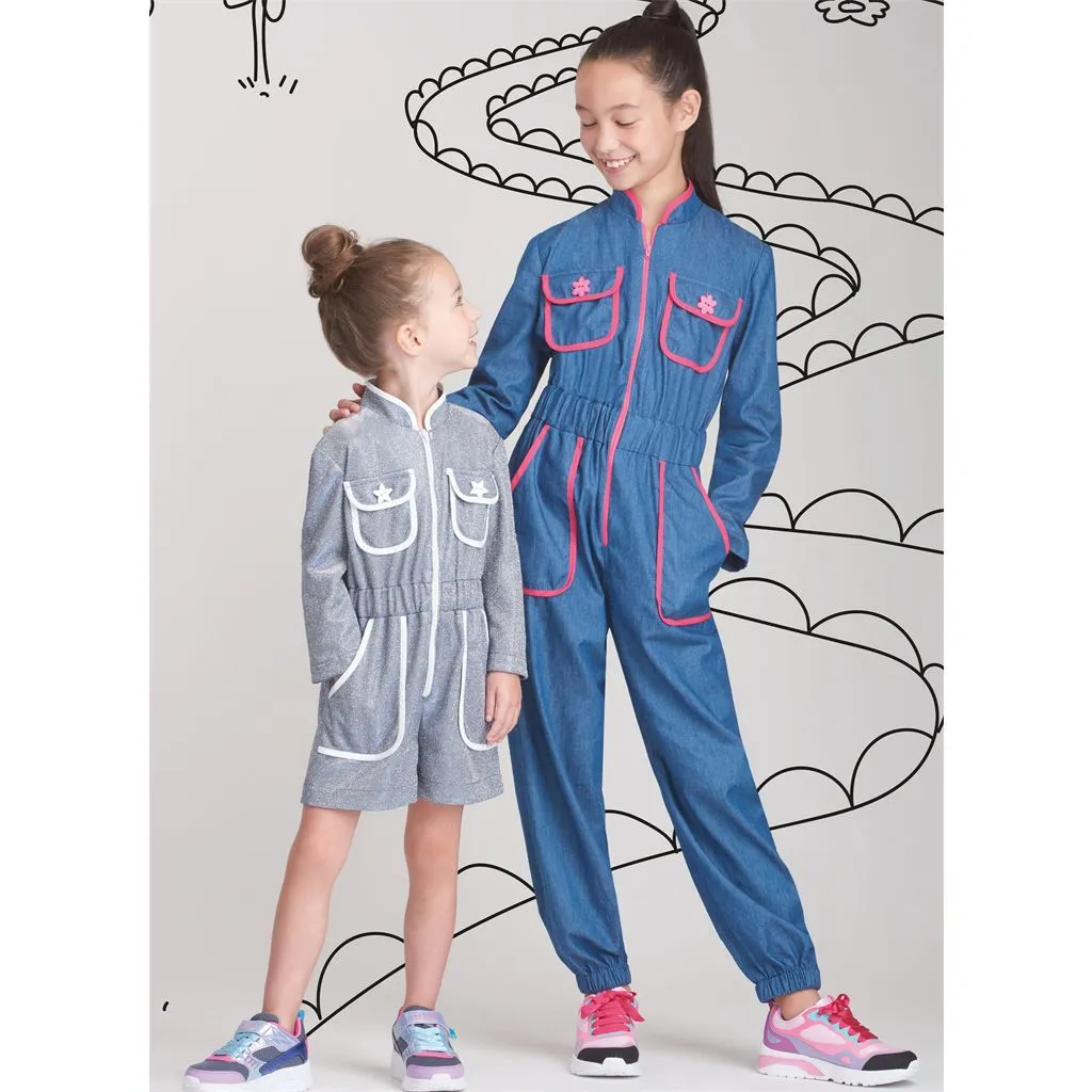Simplicity Sewing Pattern S9722 Children's and Girls' Jumpsuit, Romper and Dress