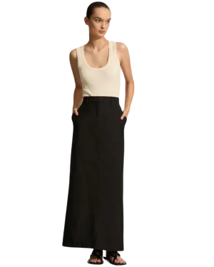 Size 2 (10) | Matteau Black Wool Blend Relaxed Tailored Maxi Skirt