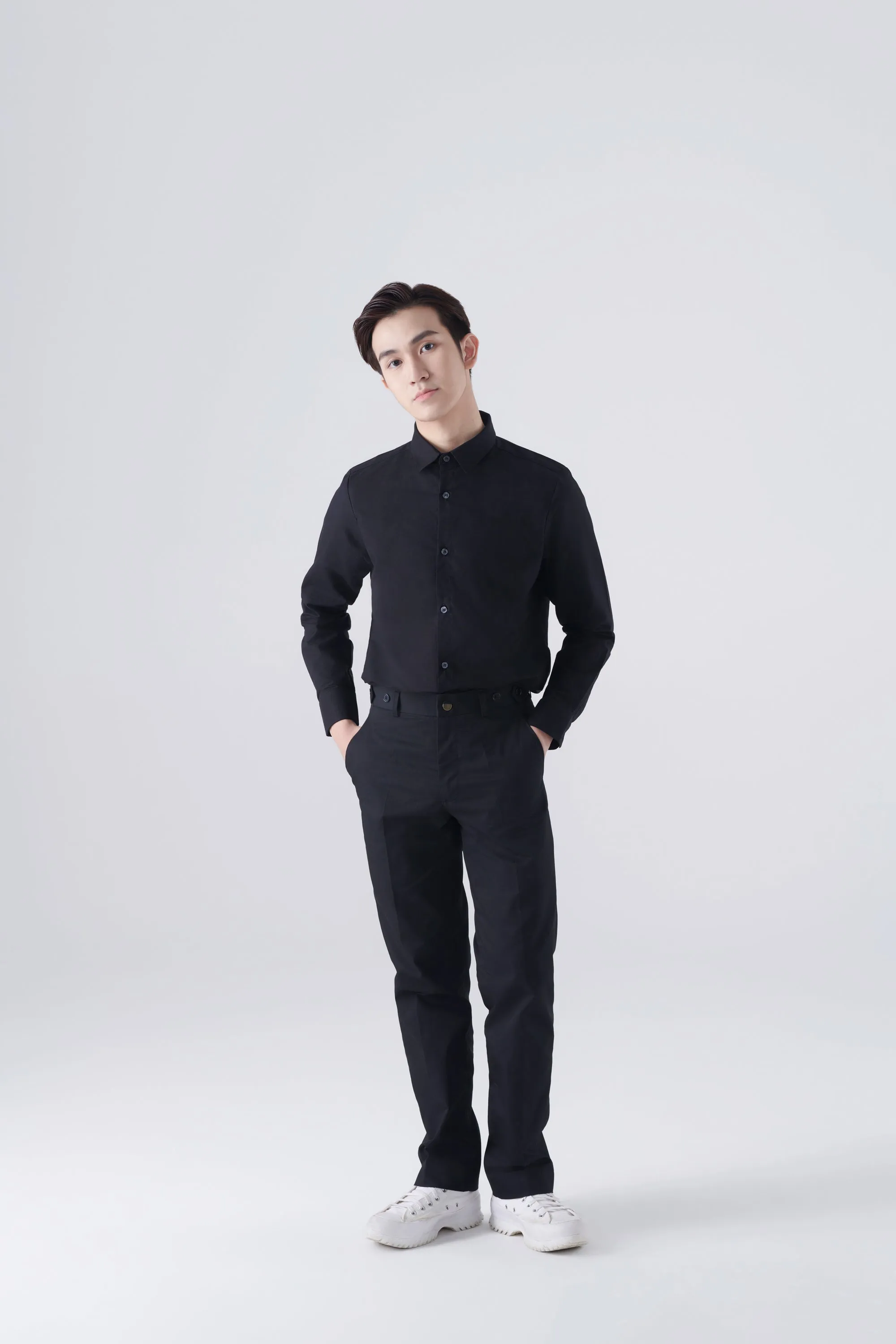 Skyler Black Shirt, Long Sleeve