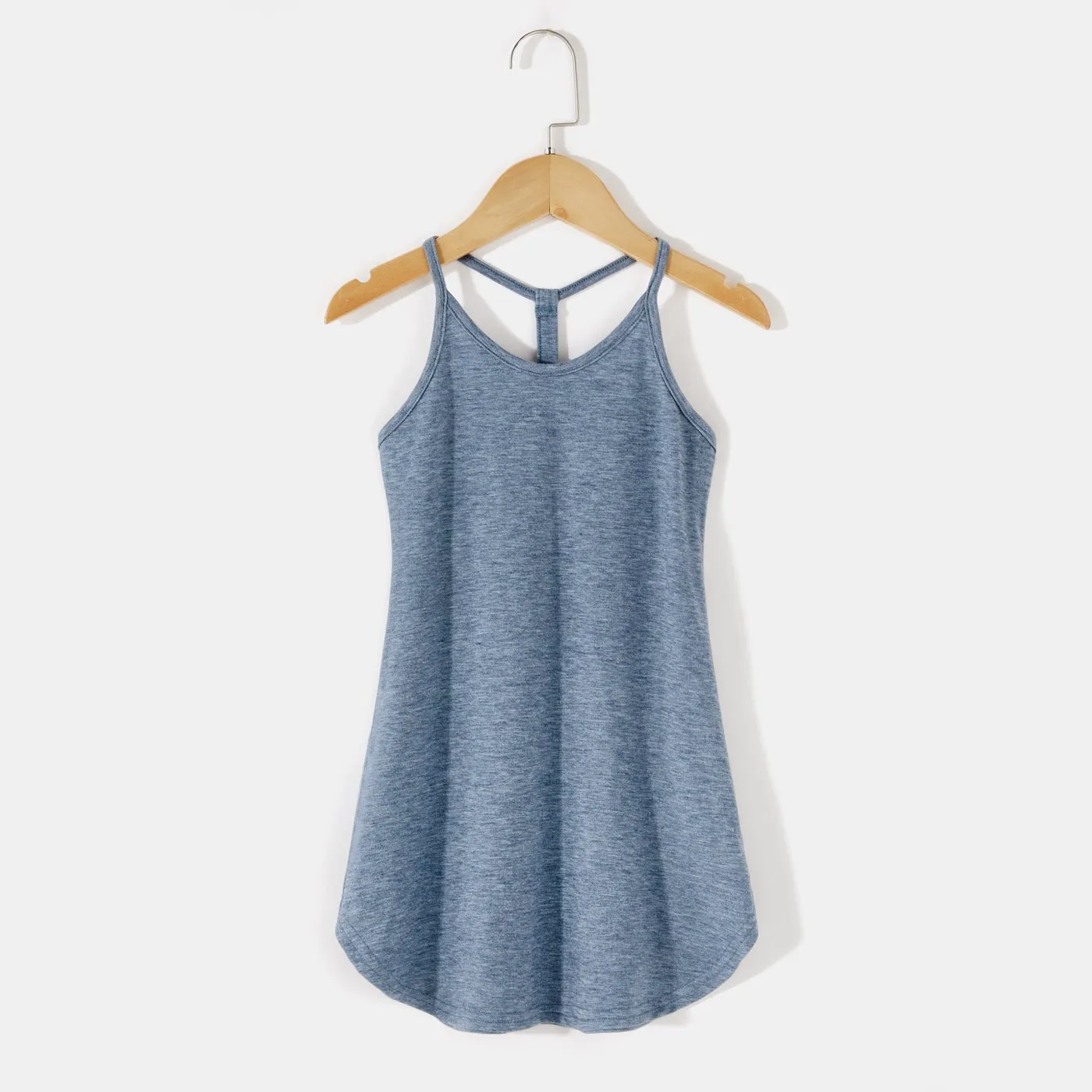 Solid 95% Cotton Slip Dress for Mom and Me