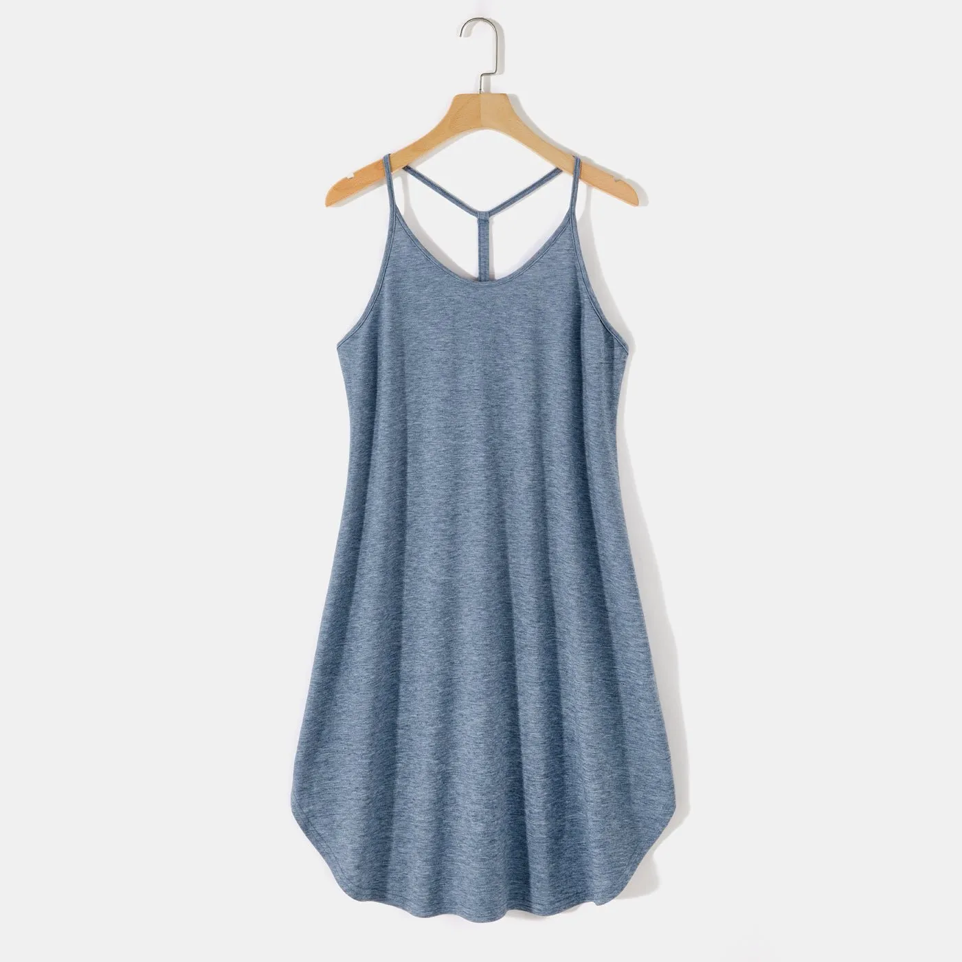 Solid 95% Cotton Slip Dress for Mom and Me