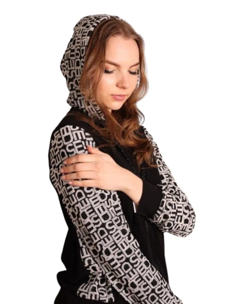 Sparrow Black & Alphabet Terry Hoodie and Maxi Skirt