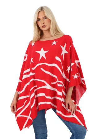 Star Print Poncho