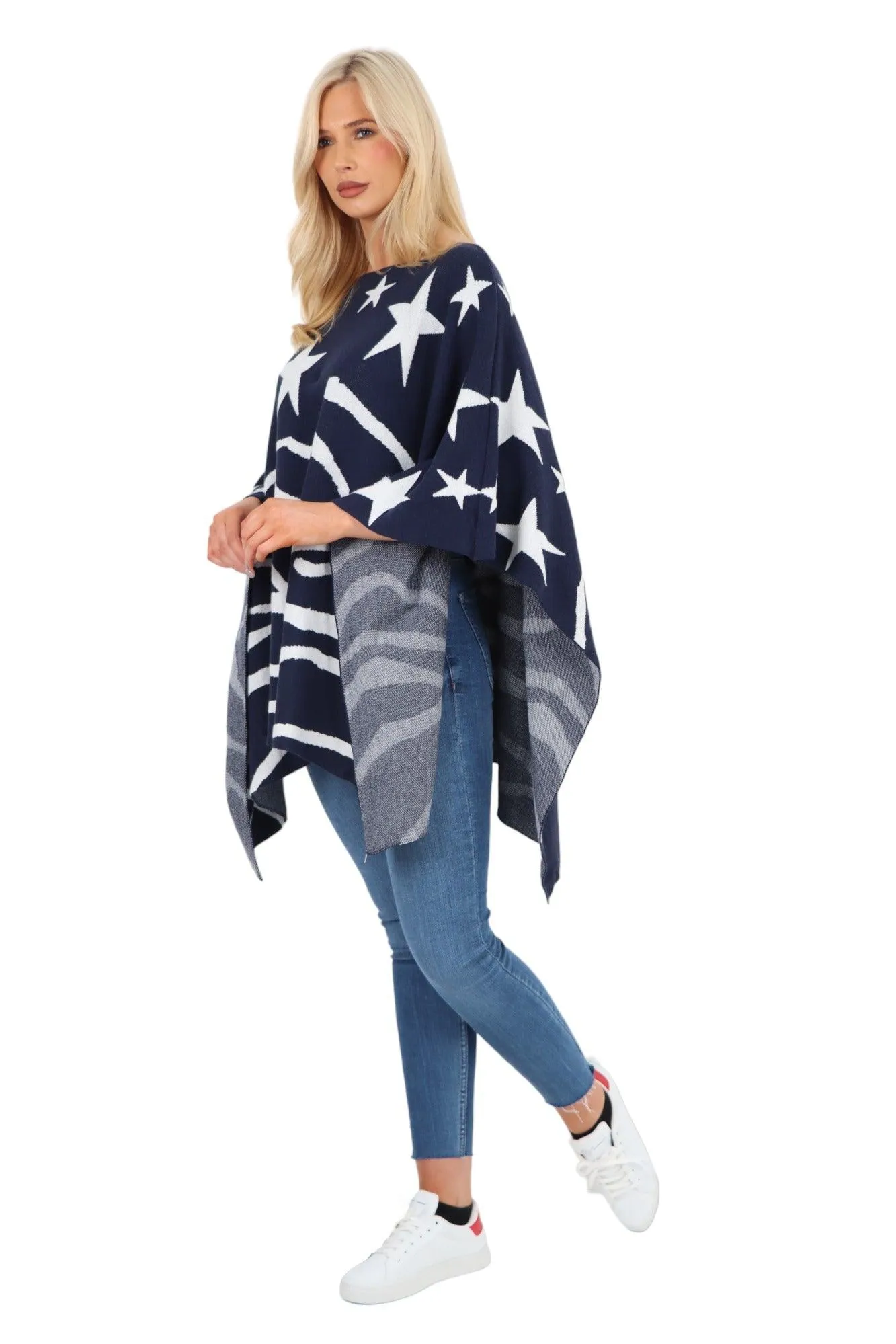 Star Print Poncho
