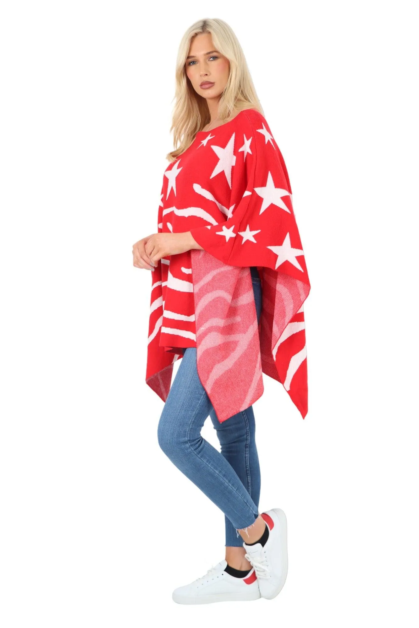 Star Print Poncho