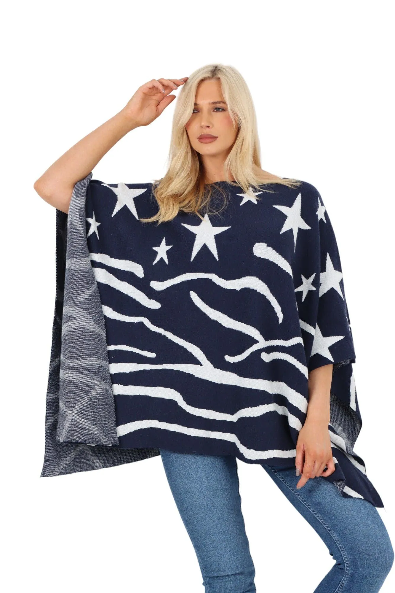 Star Print Poncho