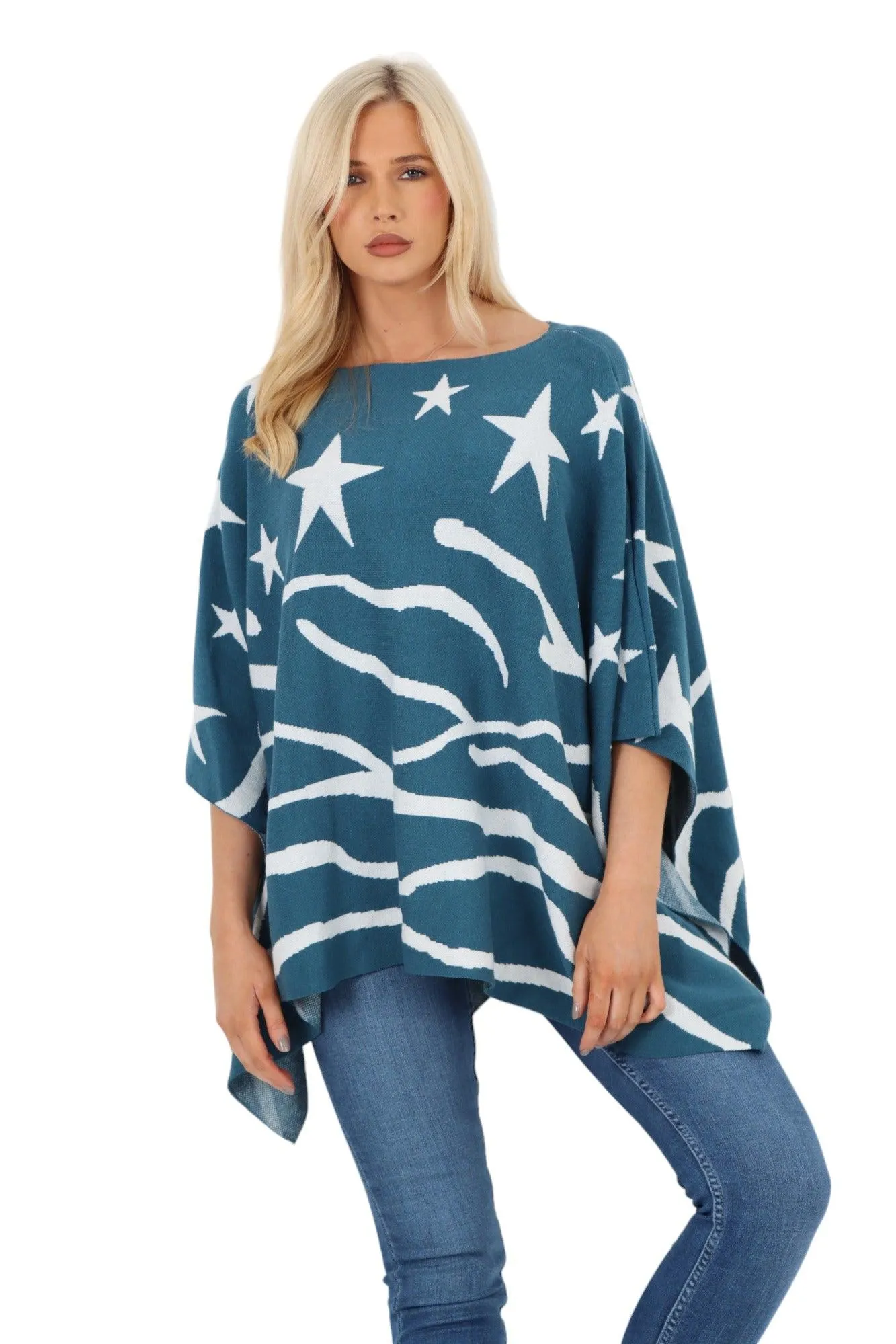 Star Print Poncho