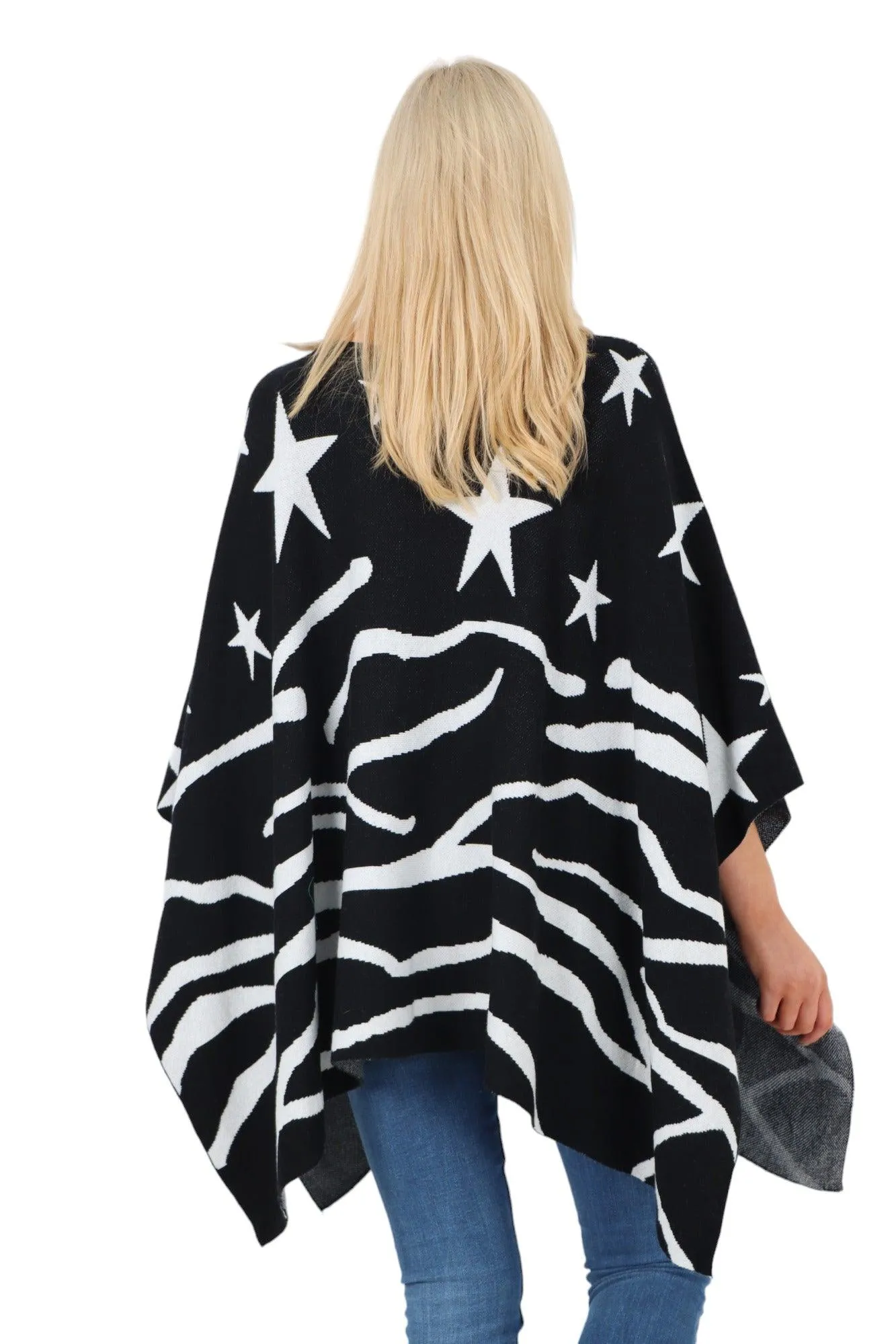 Star Print Poncho