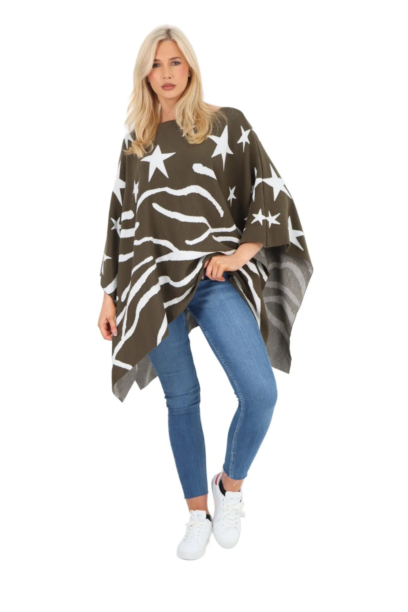 Star Print Poncho