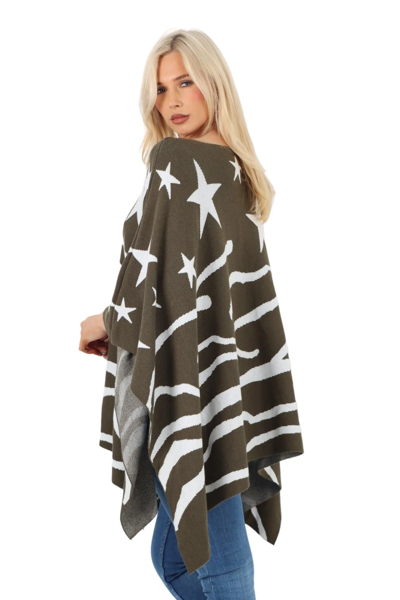 Star Print Poncho
