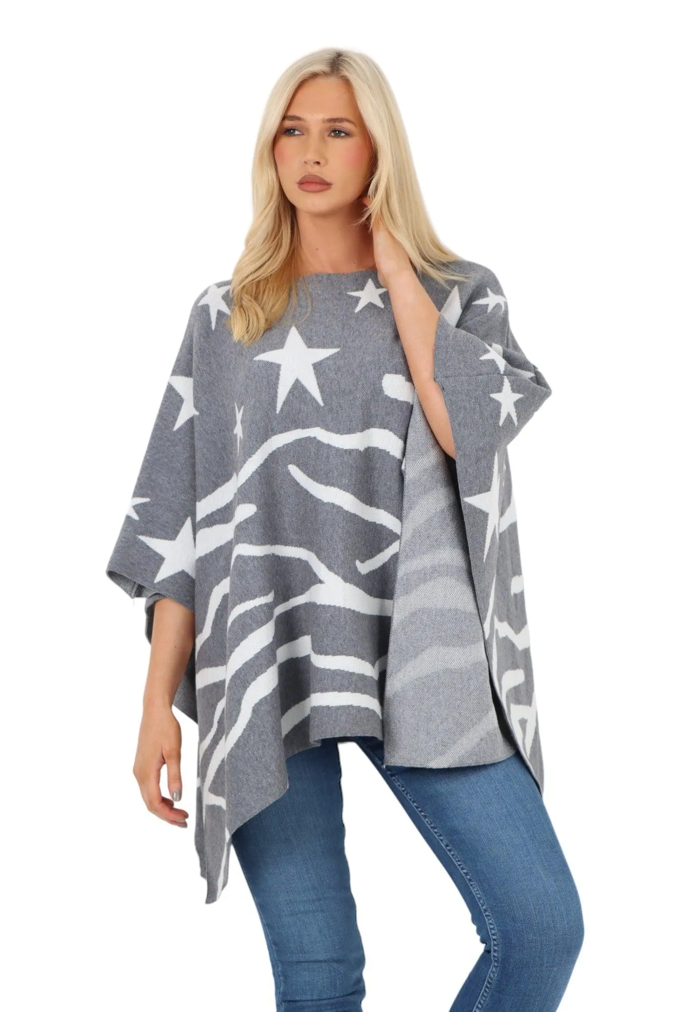Star Print Poncho