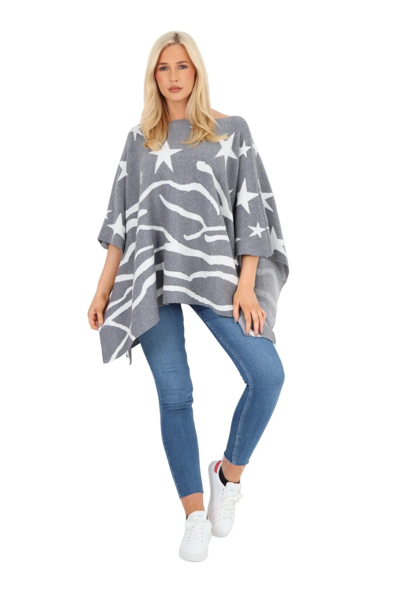 Star Print Poncho