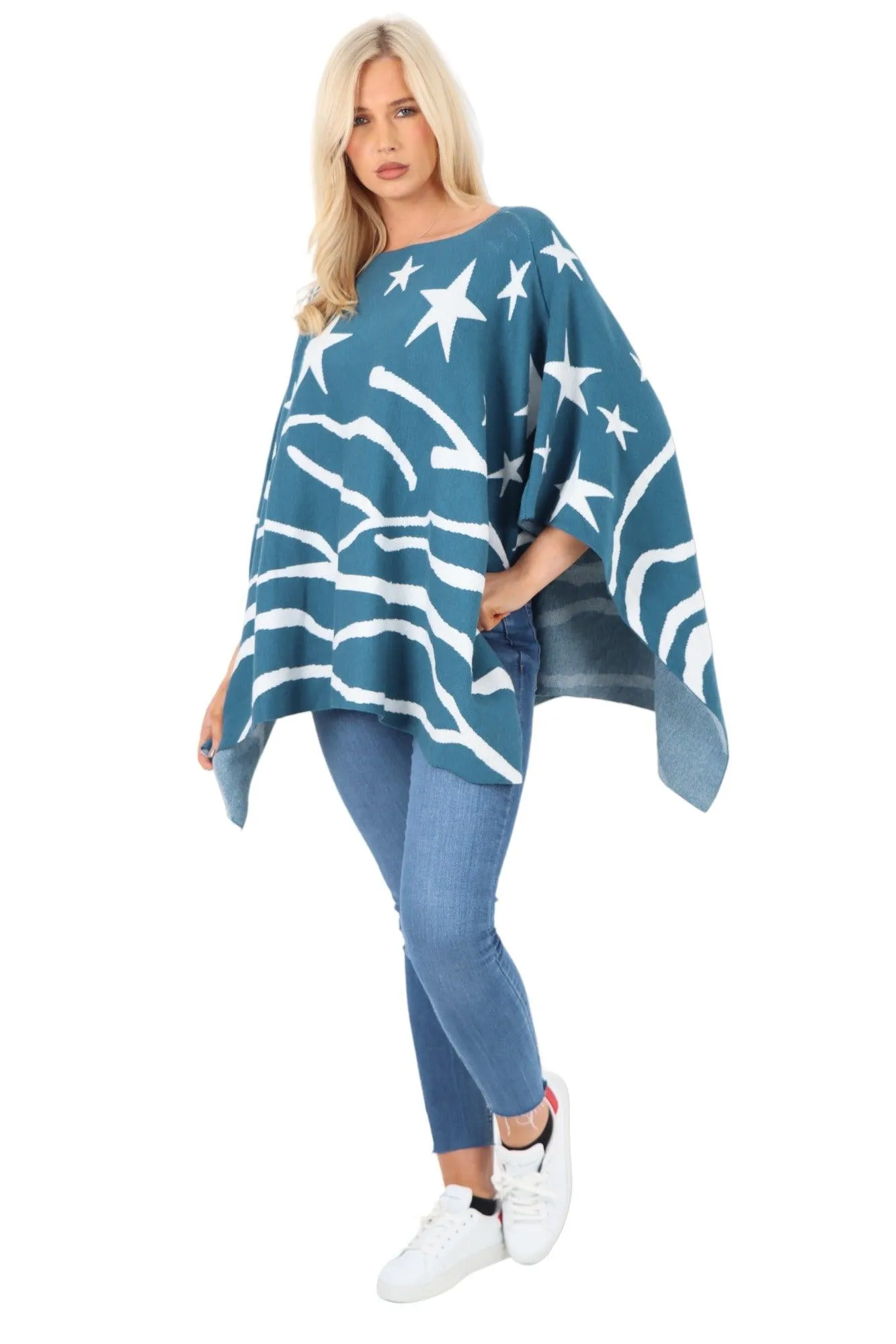 Star Print Poncho