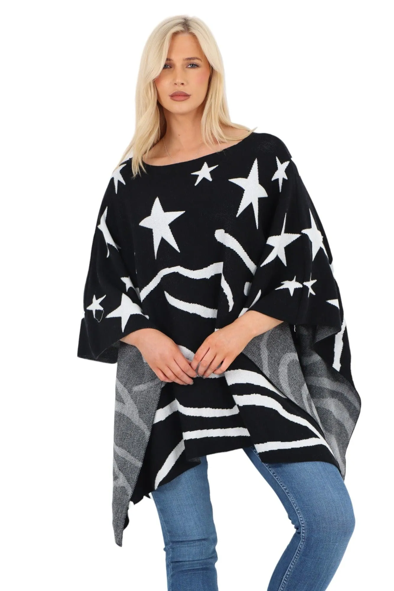 Star Print Poncho