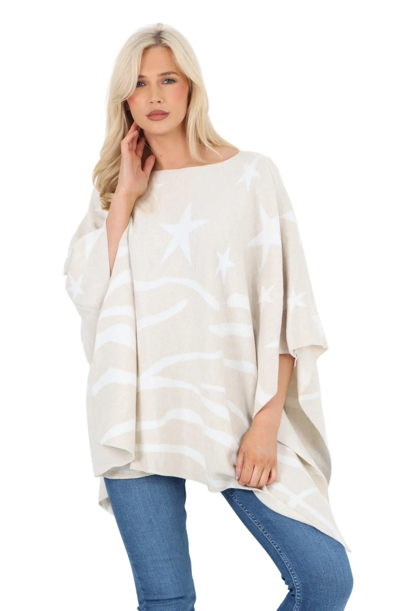 Star Print Poncho