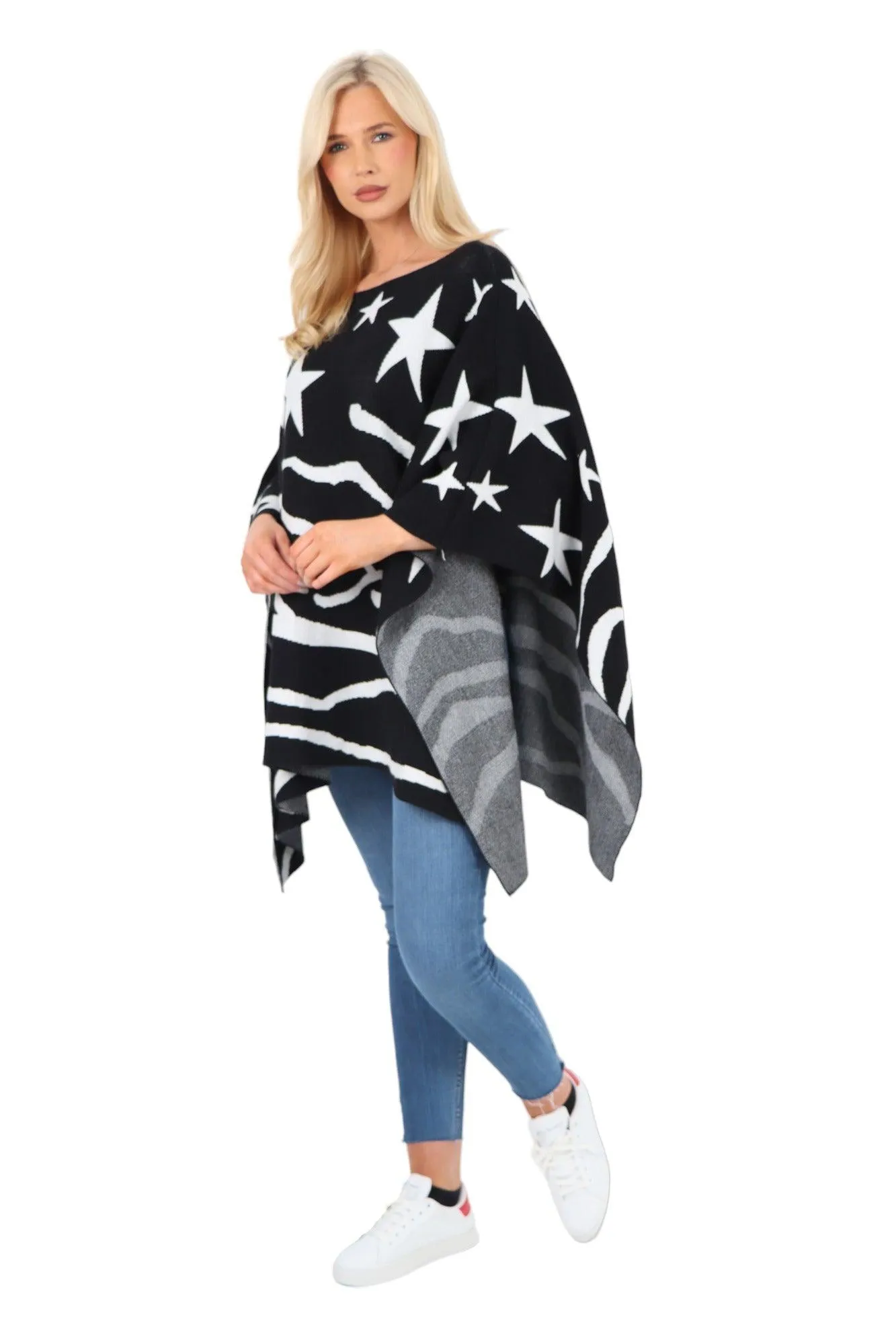 Star Print Poncho