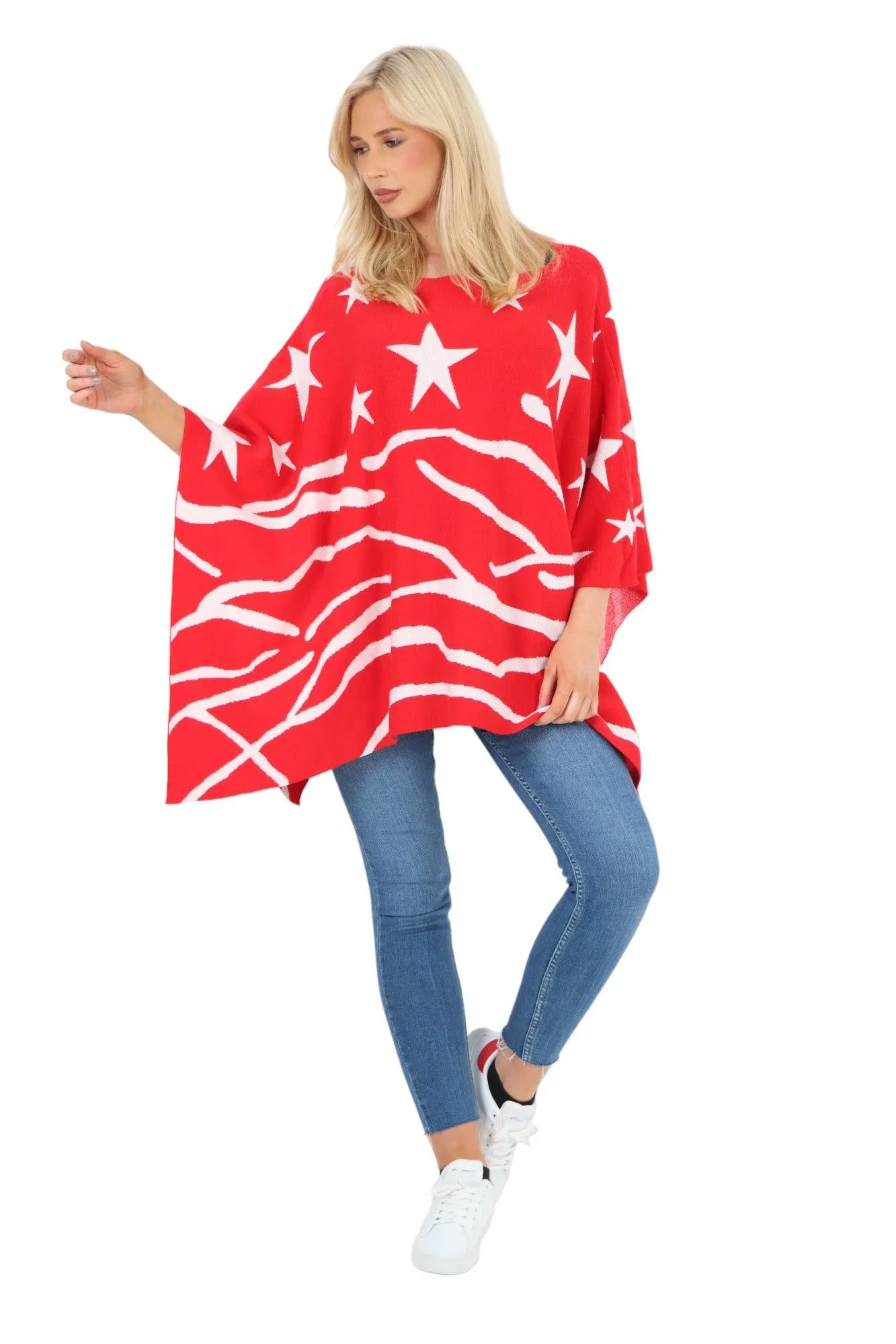 Star Print Poncho