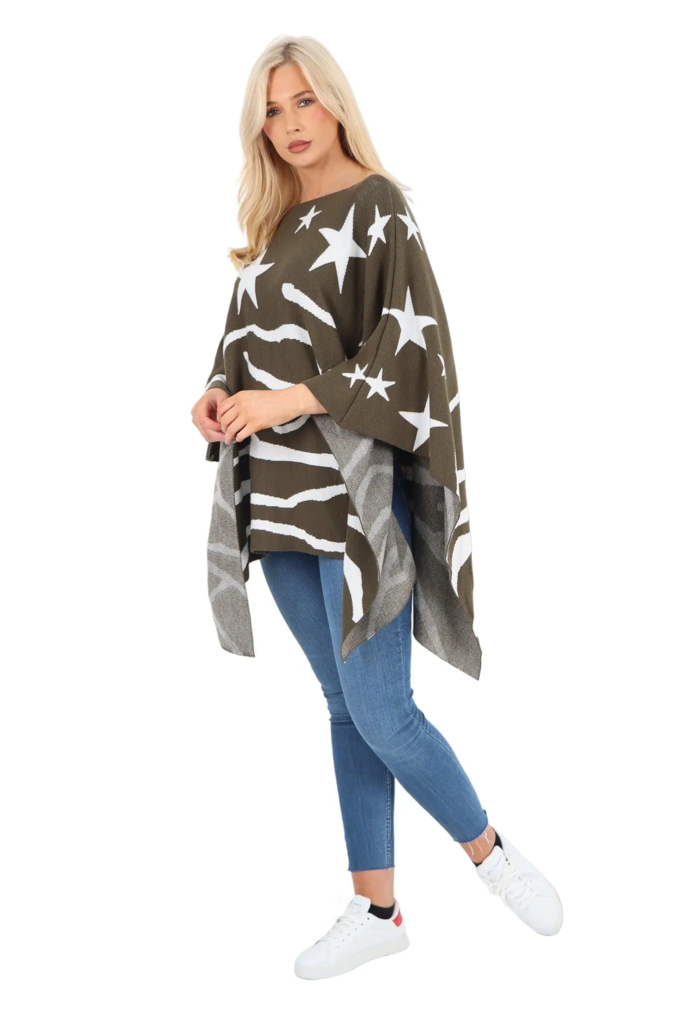 Star Print Poncho
