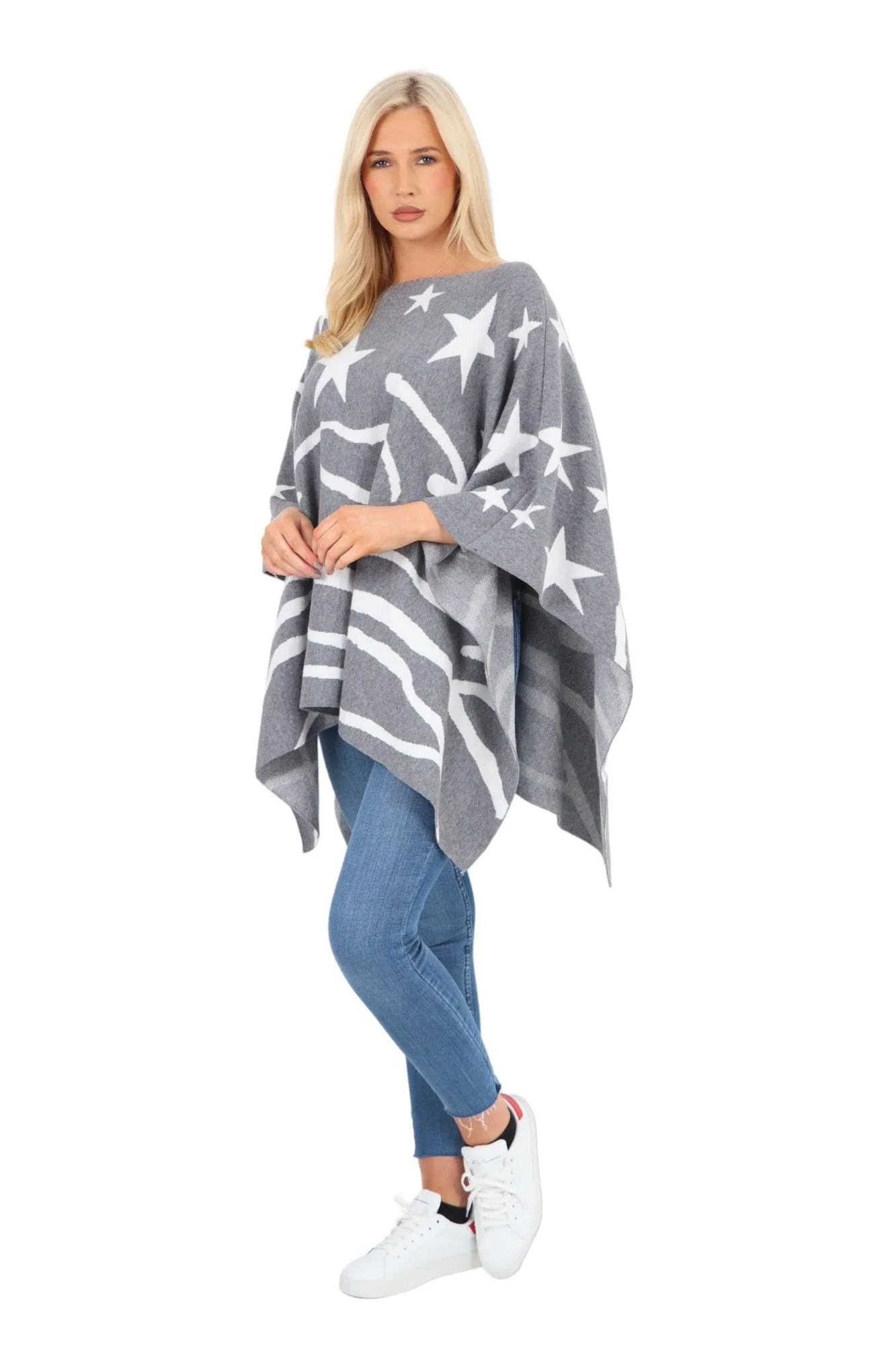 Star Print Poncho