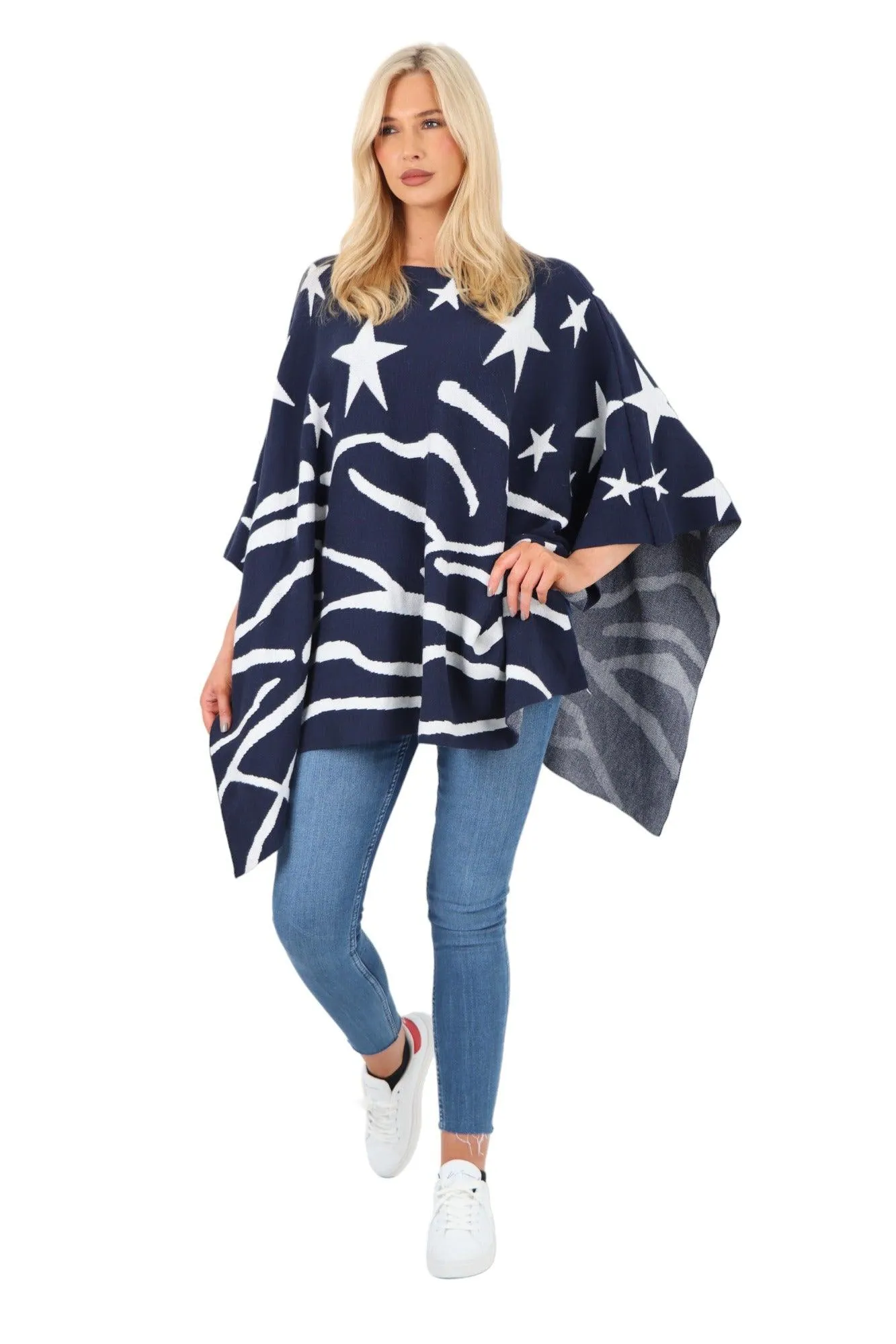 Star Print Poncho