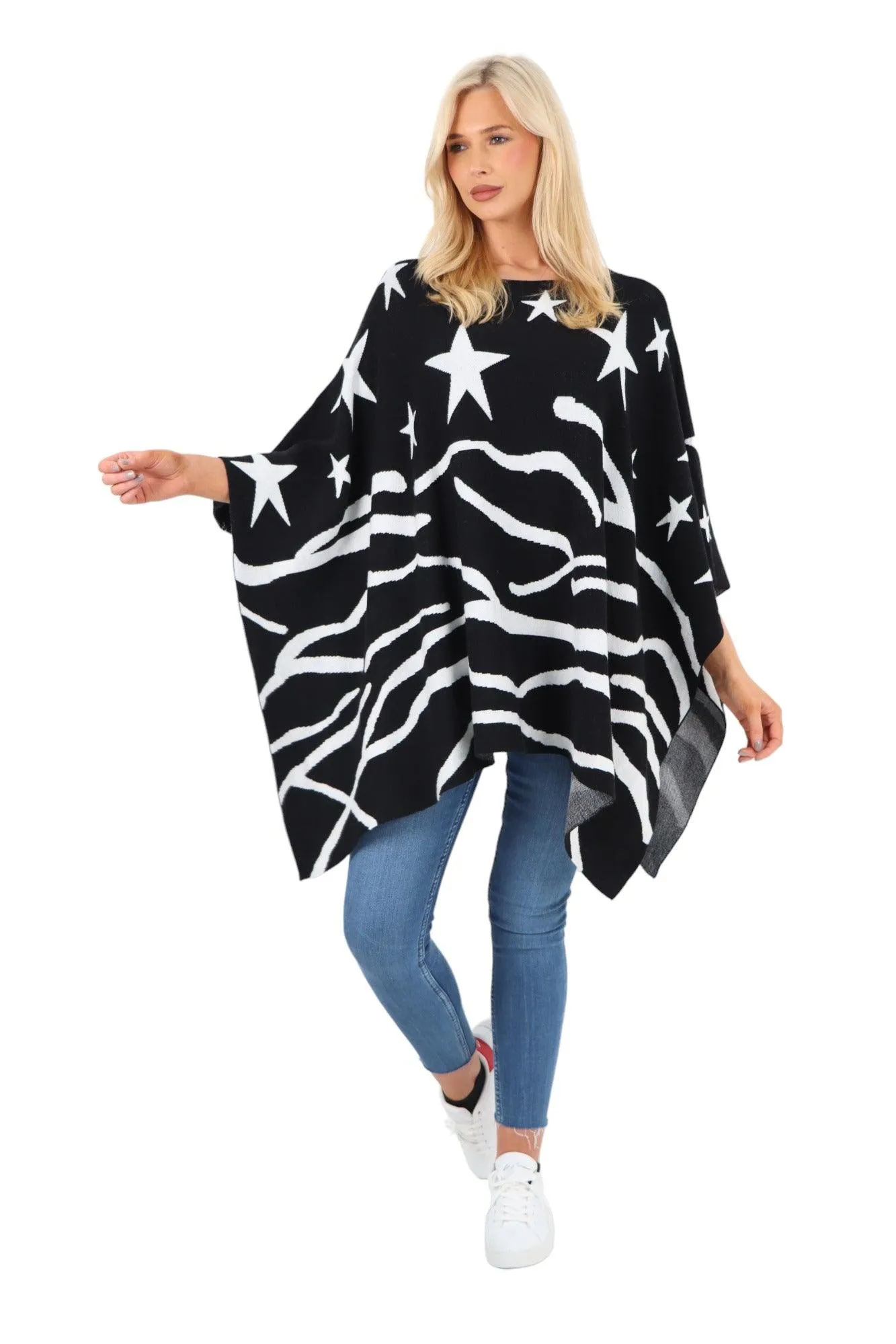 Star Print Poncho