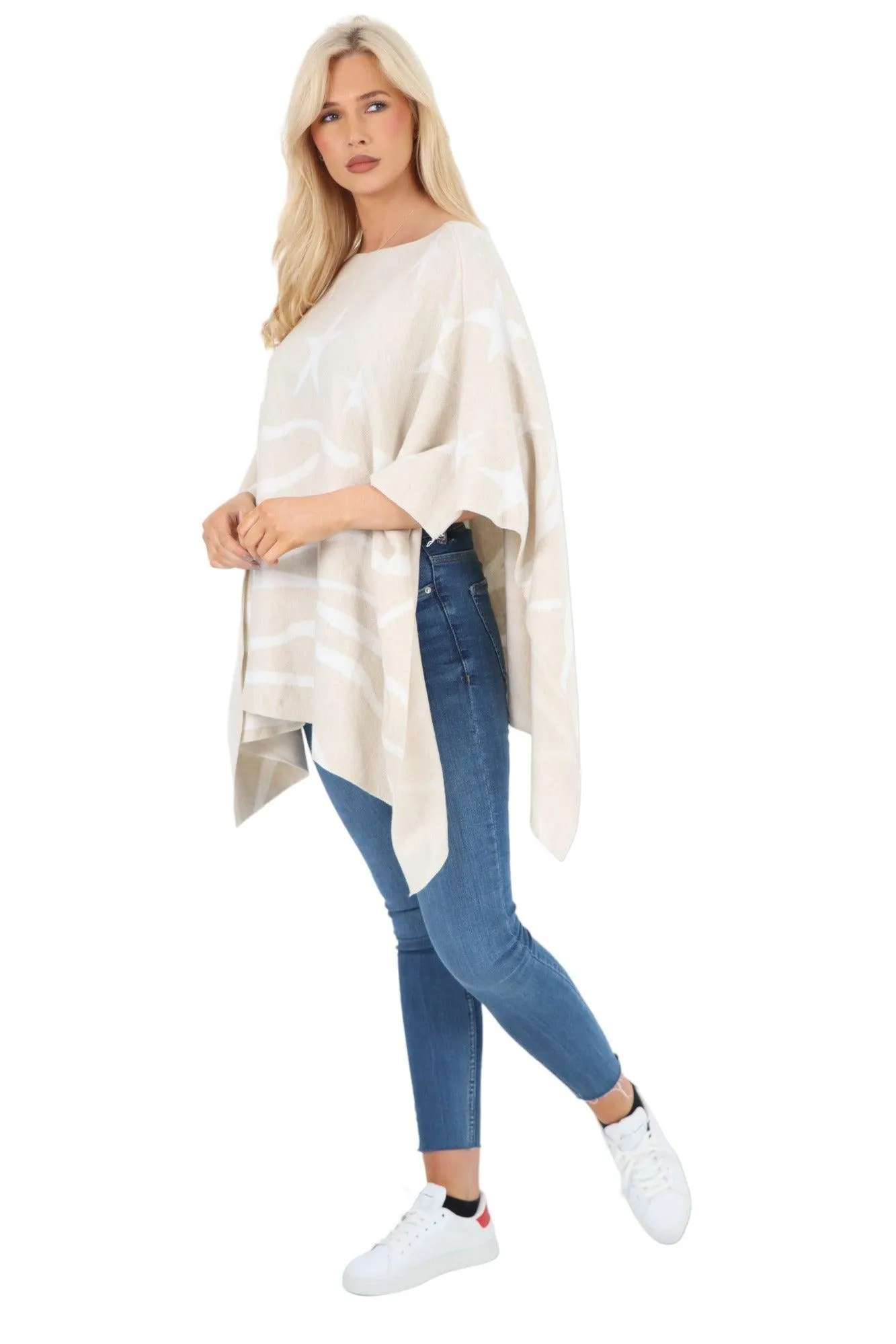 Star Print Poncho