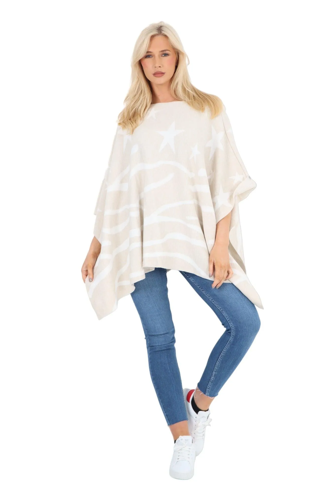 Star Print Poncho
