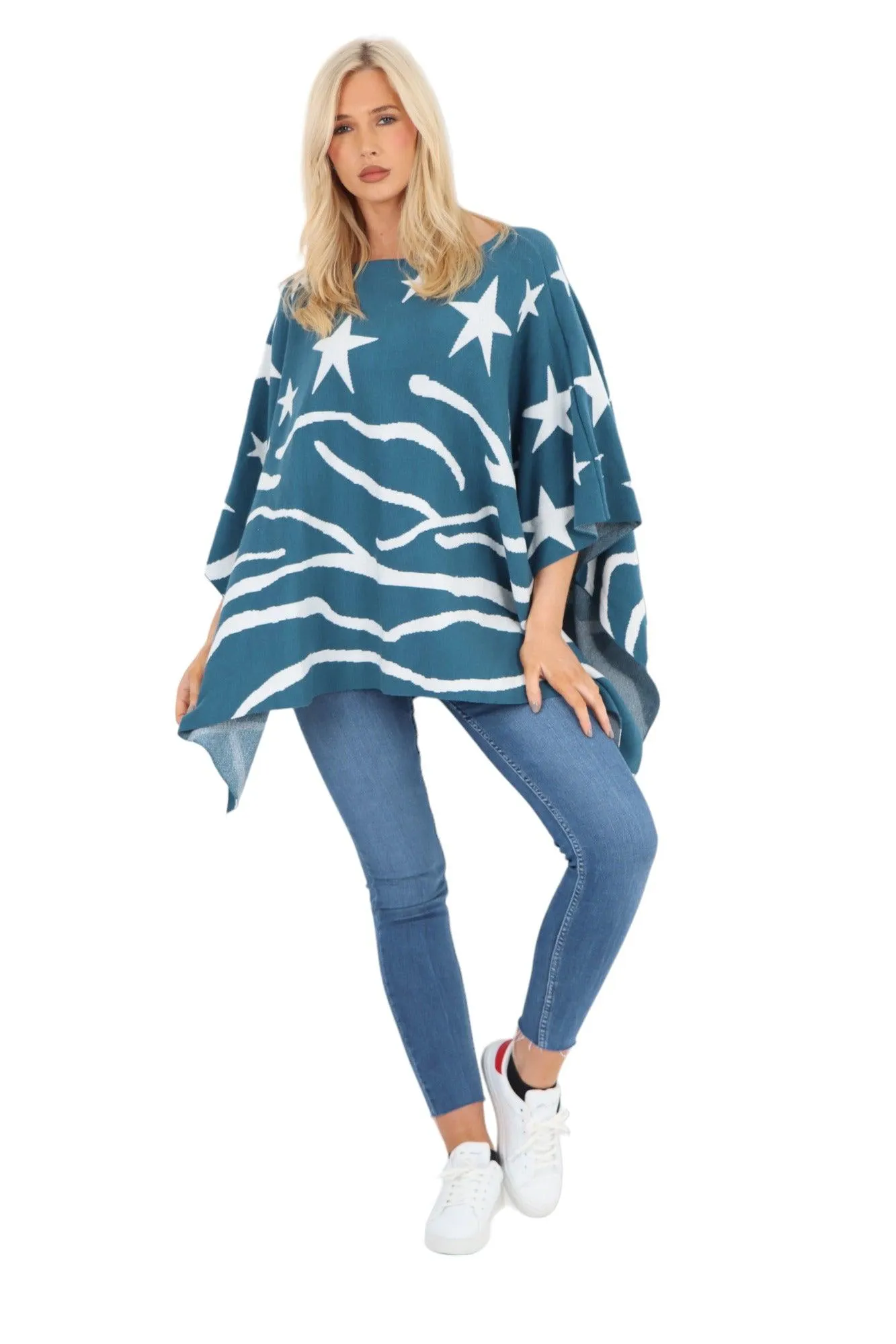 Star Print Poncho