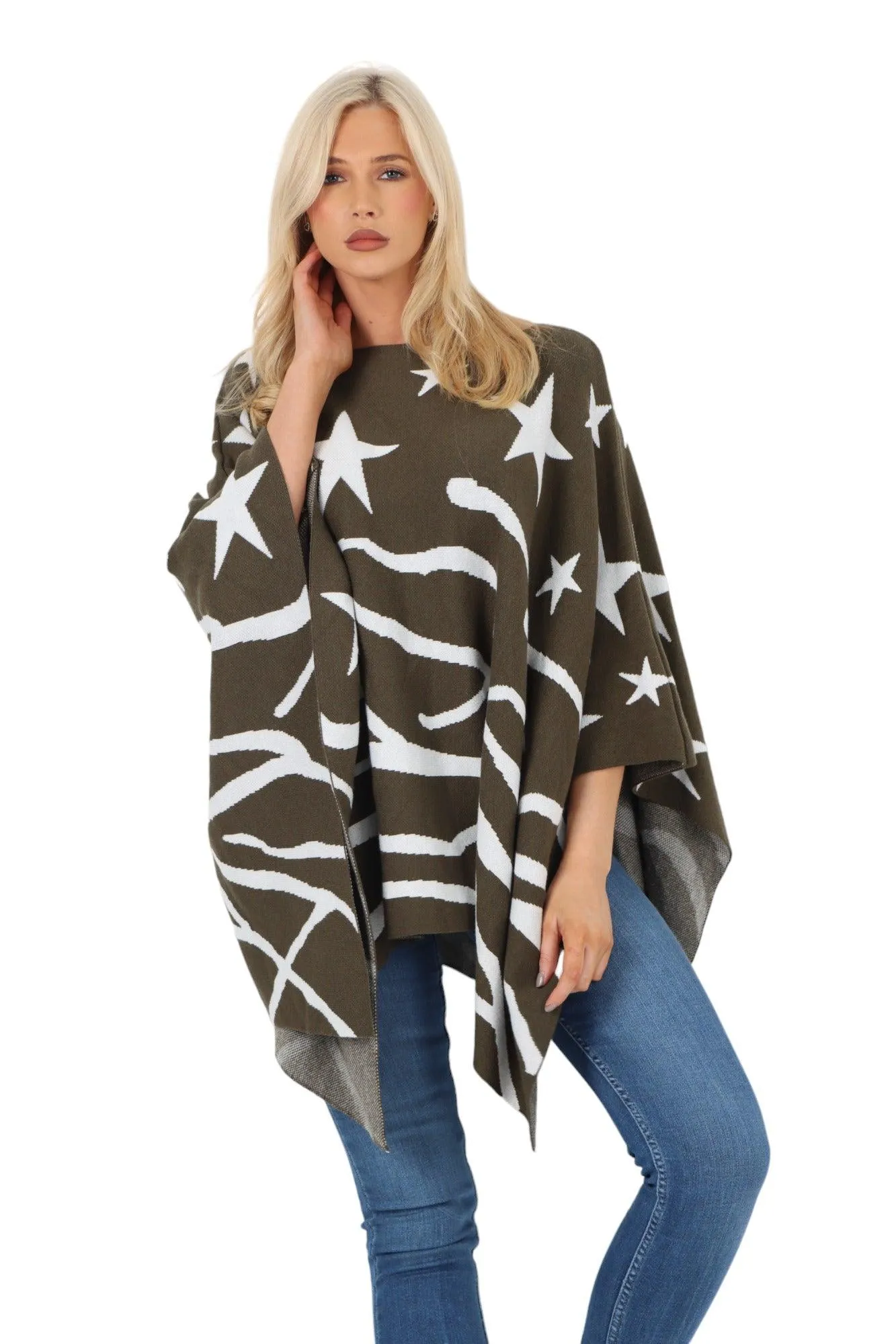 Star Print Poncho