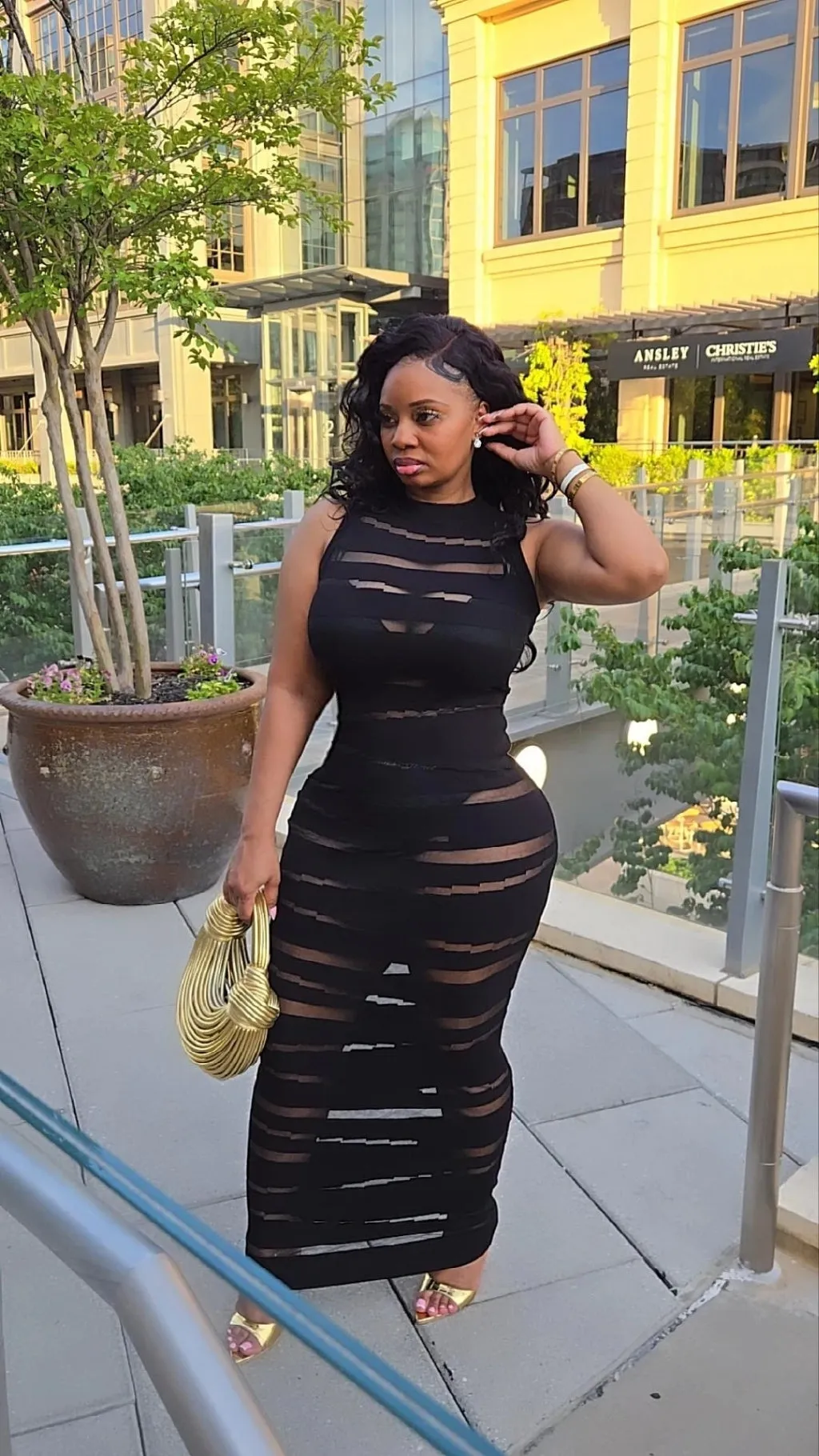 Starstruck Sheer Accent Sleeveless Maxi Dress