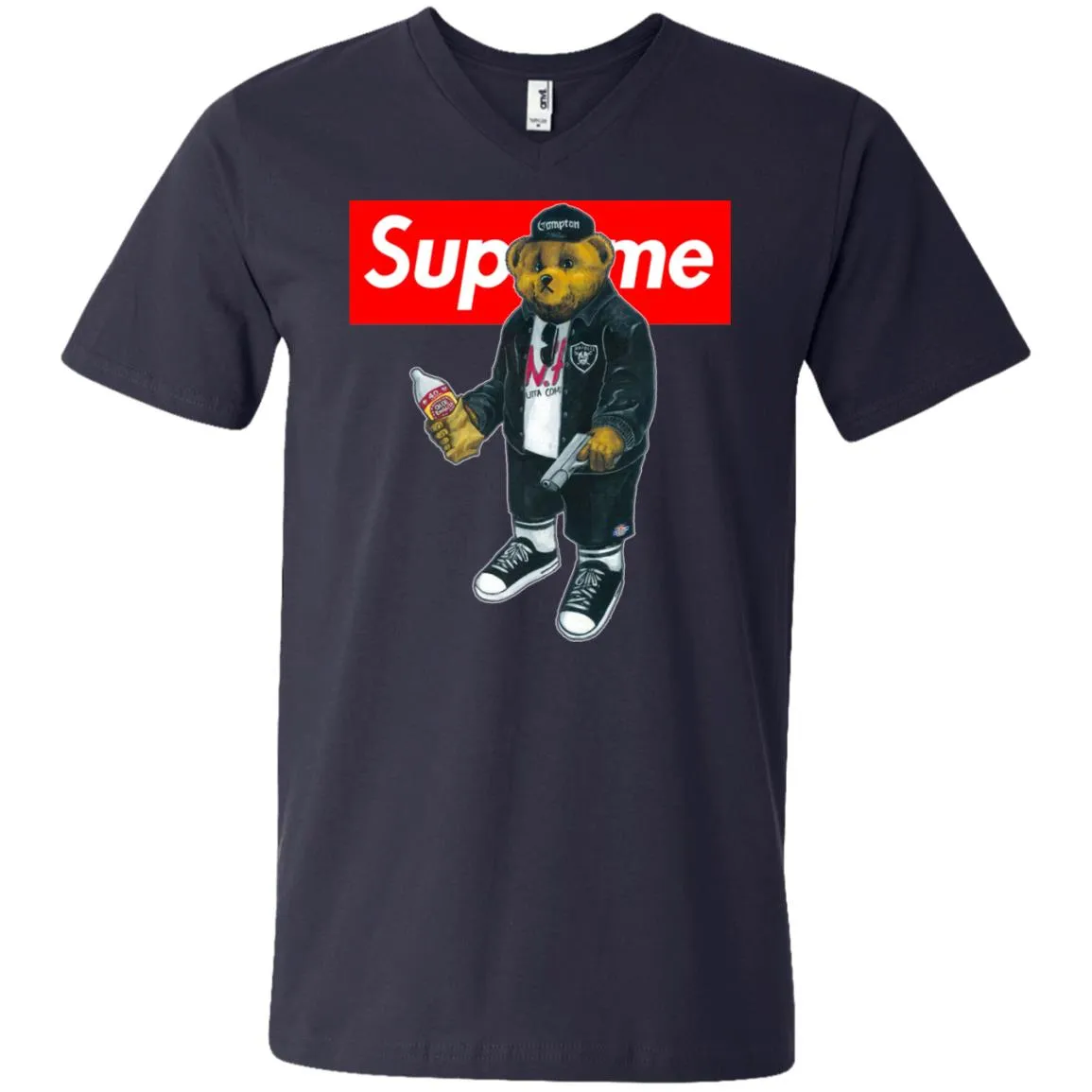 Supreme Bear Guns T-shirt Men V-Neck T-Shirt