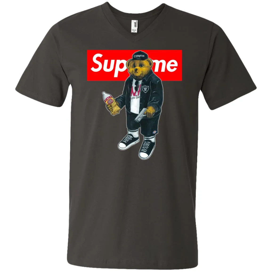 Supreme Bear Guns T-shirt Men V-Neck T-Shirt