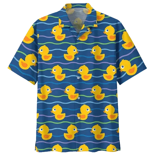 Swimming Duck Background Hawaiian Shirt, Duck hawaii shirt, Duck shirt for Family