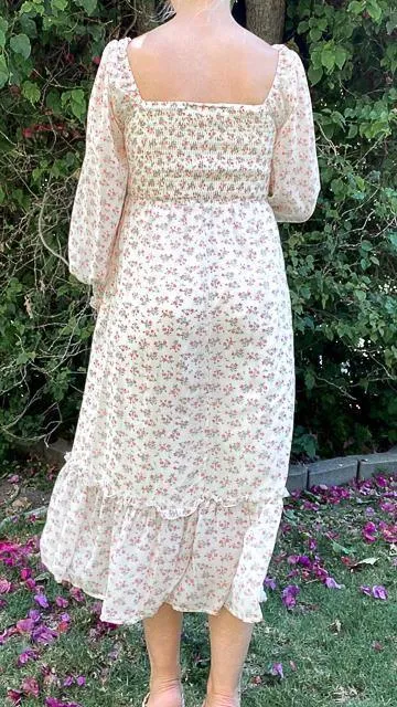 Tallulah Square Neckline Ditsy Floral Midi Dress