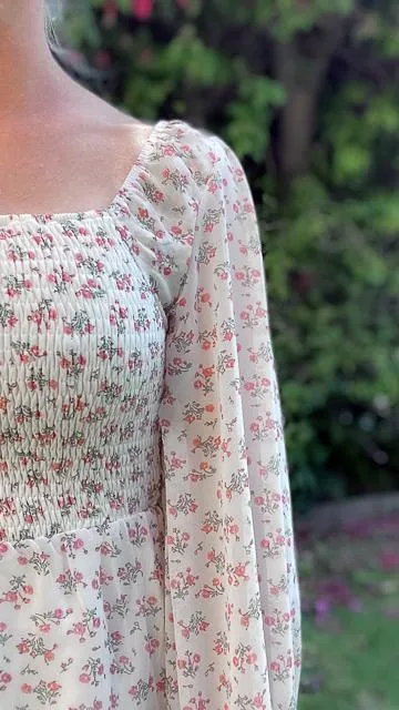Tallulah Square Neckline Ditsy Floral Midi Dress